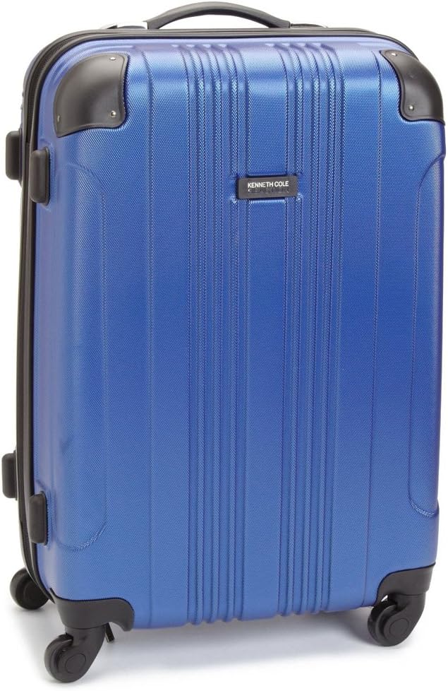 Kenneth Cole REACTION Out of Bounds Lightweight Hardshell 4-Wheel Spinner Luggage, Charcoal, 24-Inch Checked