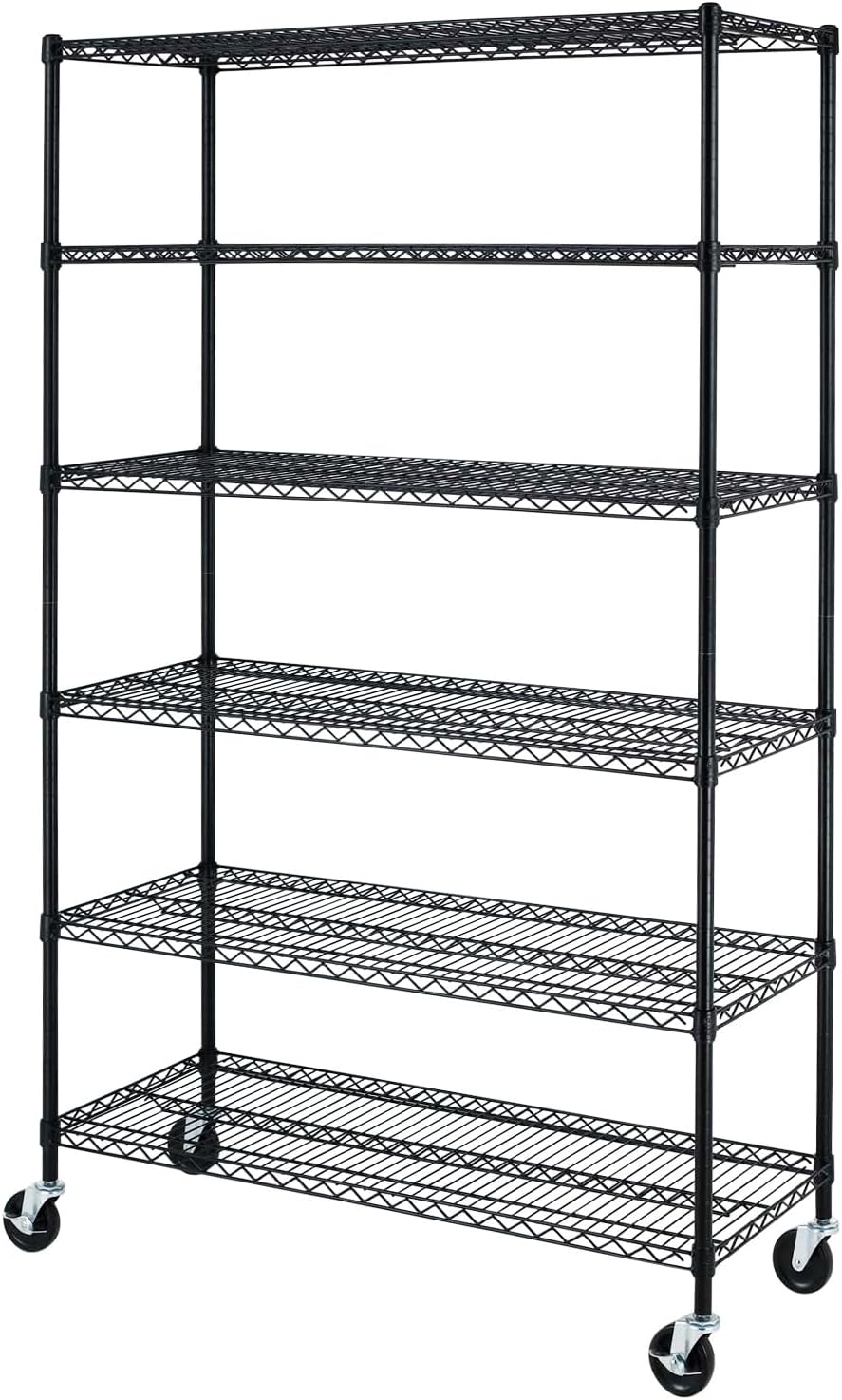 BestOffice, 4-Tier Wire Storage Shelves, 36x14x54, Black, with Adjustable Racks, Heavy-Duty Metal Shelf, Holds Up to 1000 lbs, No-Tool Assembly