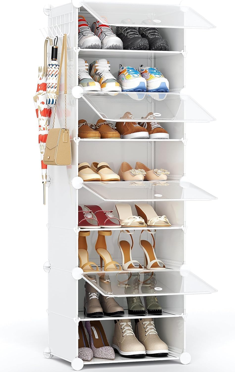 Shoe Storage, 24 Pairs Rack Organizer for Closet Cabinet with Door Shelves Closet, Entryway, Hallway, Bedroom