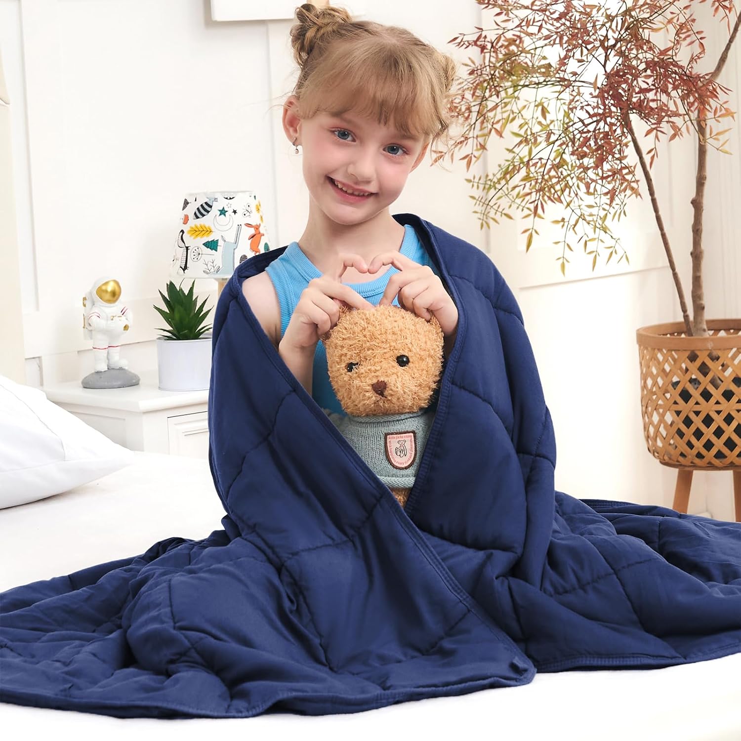 BETU Weighted Blanket for Adults 15lbs, 48"x72", Twin Full Size Cooling Heavy Throw Blanket for 140-160lbs