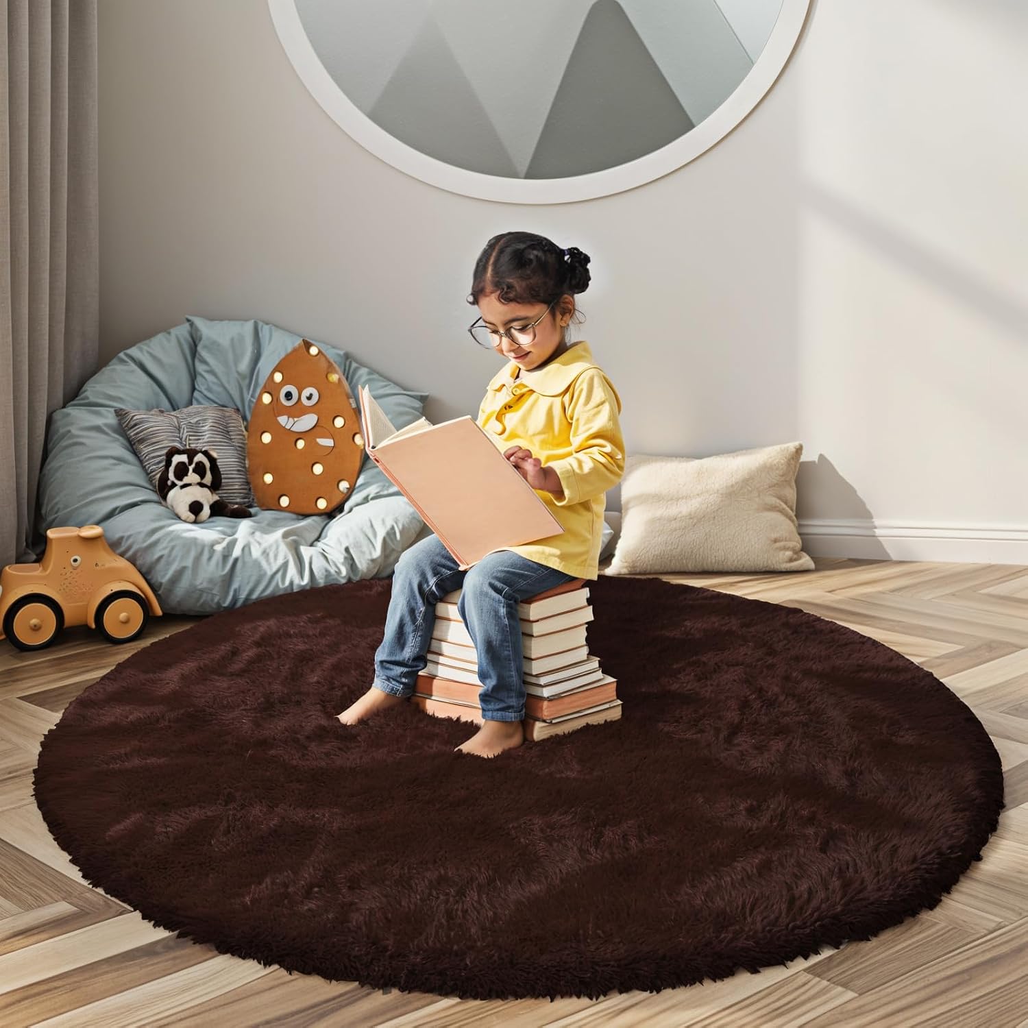 junhejiamei Area Rugs 9x12 Living Room, Large Area Rug Shaggy Carpet Soft Plush Furry Bedside Rug