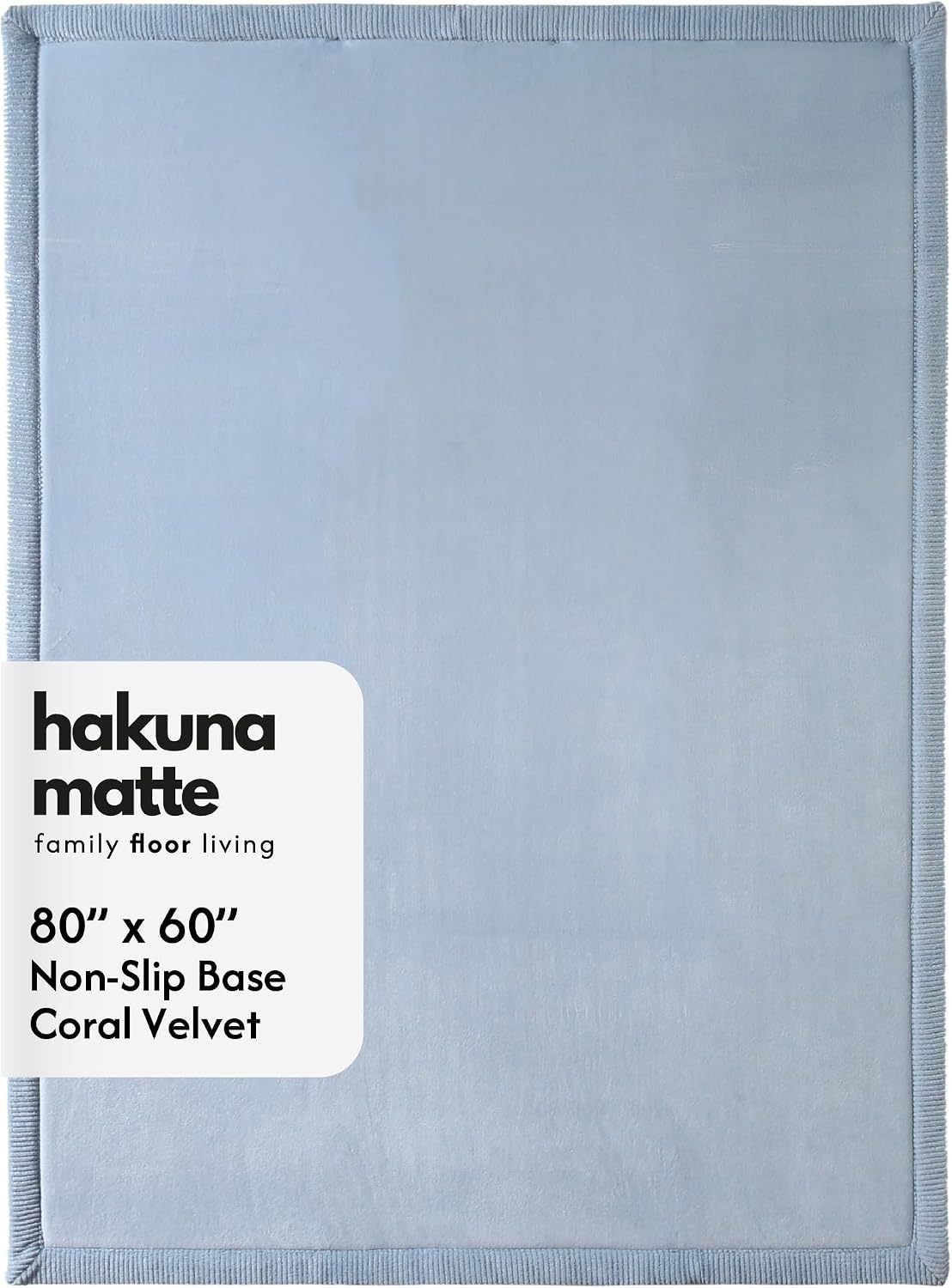Hakuna Matte CloudSoft Mat for Floor 60" x 80" Beige, Coral Velvet high-density foam Rug - Non-Slip, Water-Resistant
