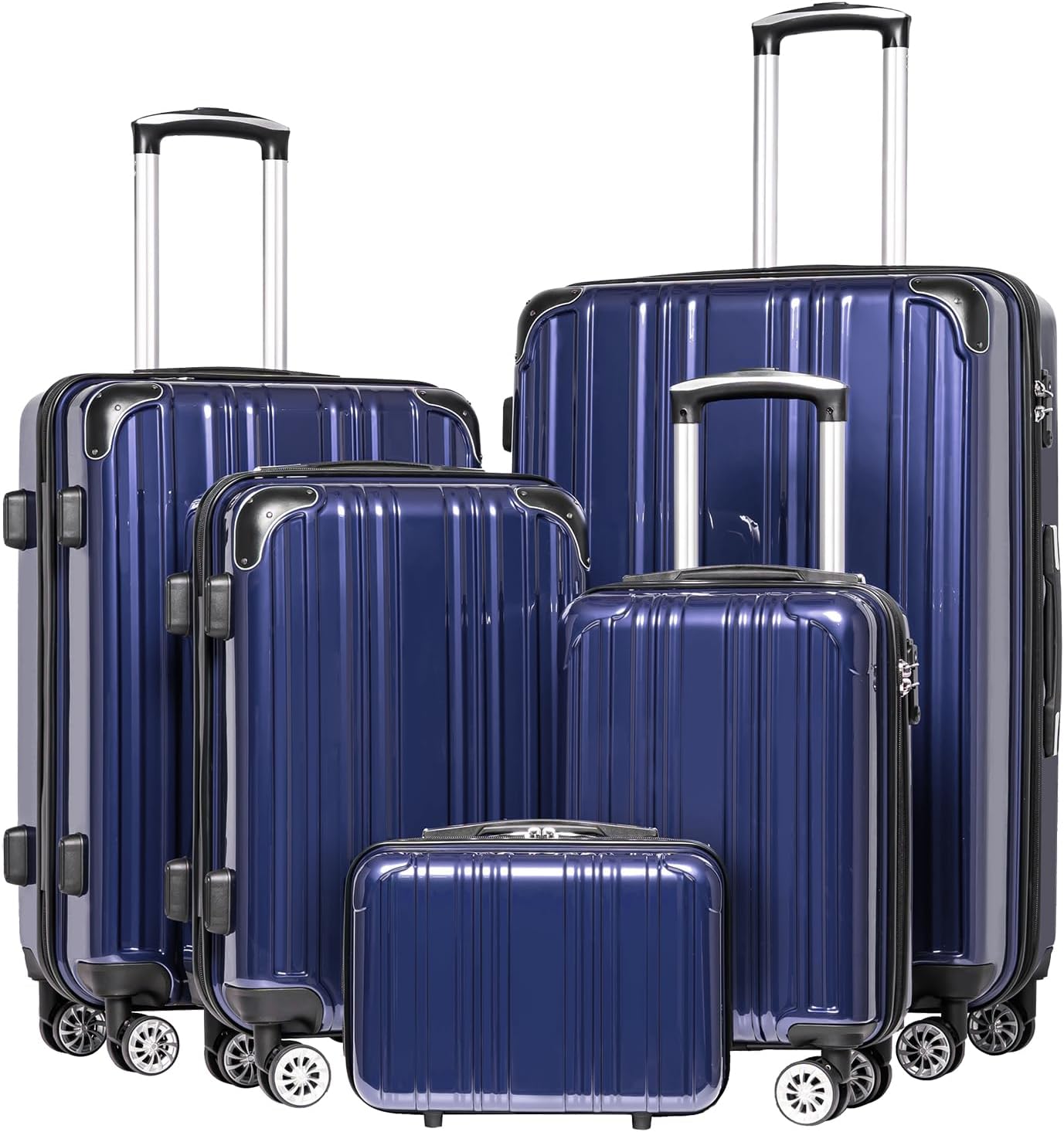 Coolife Luggage, Suitcase with Durable and Lightweight, Large Checked Luggage with PC+ABS Hardshell Expandable, Dual Spinner Wheels, TSA Lock