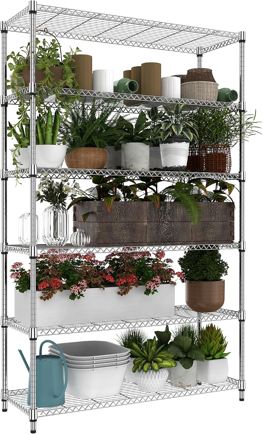 M MZG 1750 lbs Steel Storage Shelving 5-Tier Utility Shelving Unit Steel Organizer Wire Rack for Home, Kitchen, Office, Garage