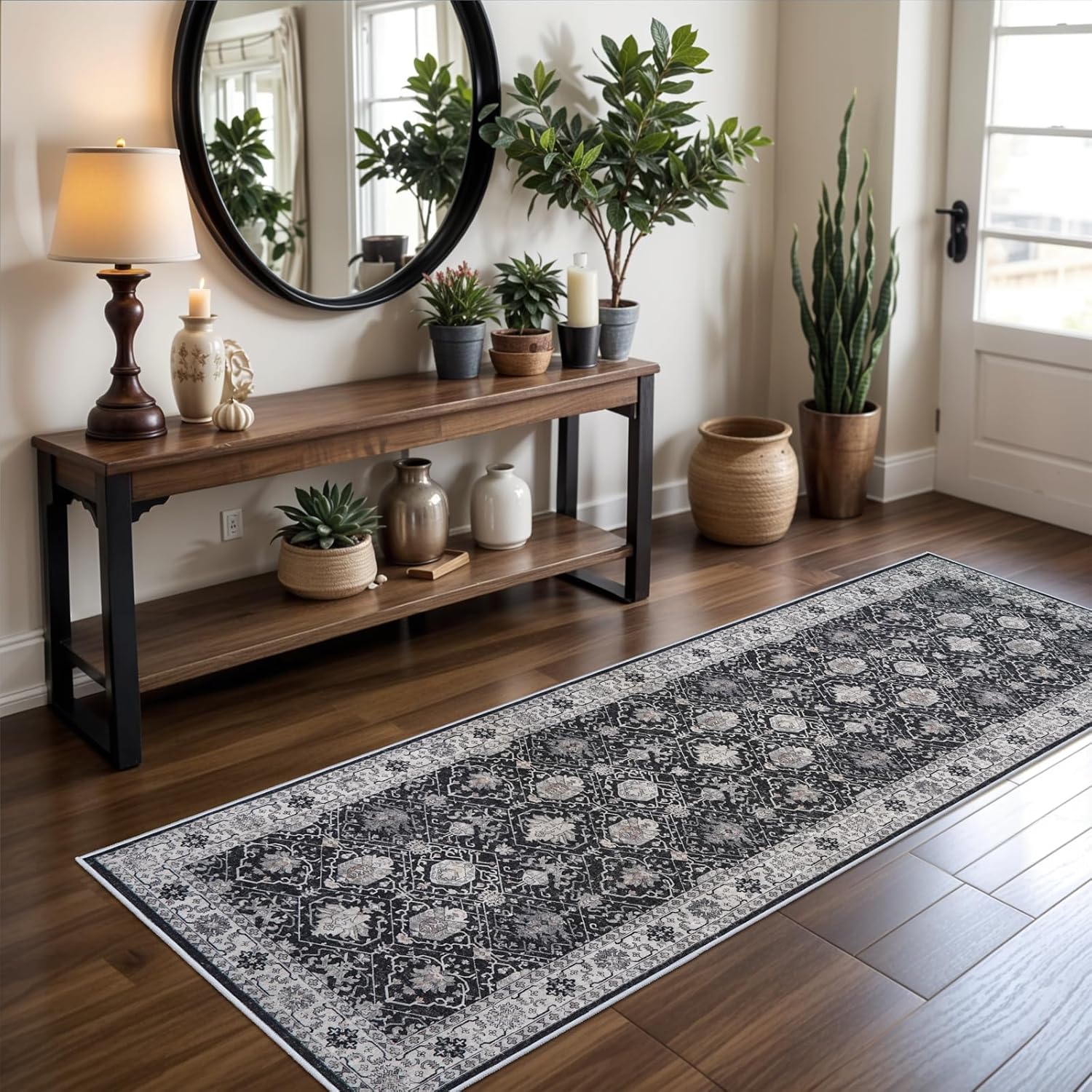 HY HAO YUN LAI Washable Large 9x12 Area Rug: Living Room Oriental Non Slip Soft Rugs Indoor Low Pile Stain Resistant Carpet for Bedroom Dining Room