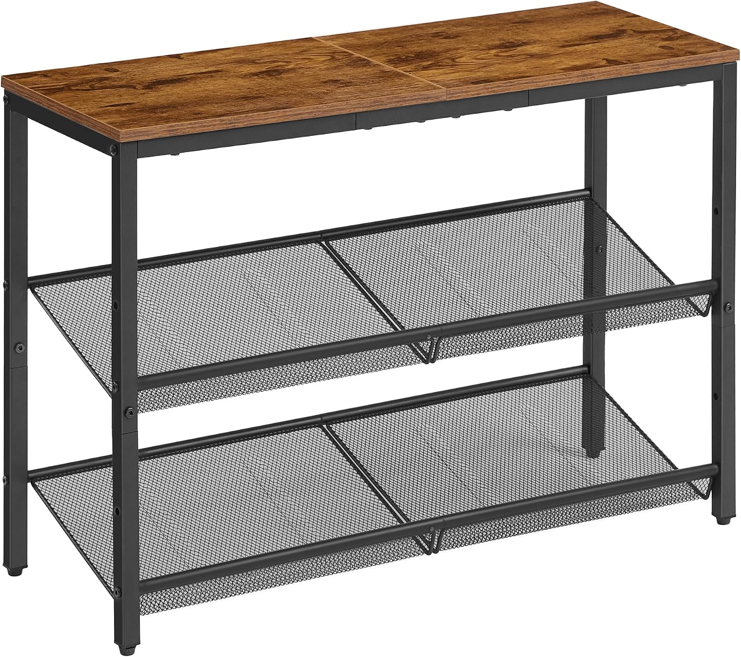 VASAGLE Shoe Rack for Entryway, Freestanding, Adjustable, Industrial, 5-Tier Shoe Rack Organizer with Storage Shelves and Spacious Top