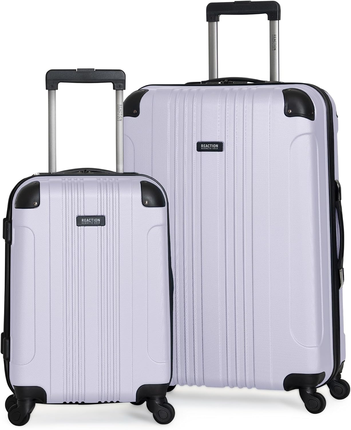Kenneth Cole REACTION Out of Bounds Lightweight Hardshell 4-Wheel Spinner Luggage, Charcoal, 24-Inch Checked
