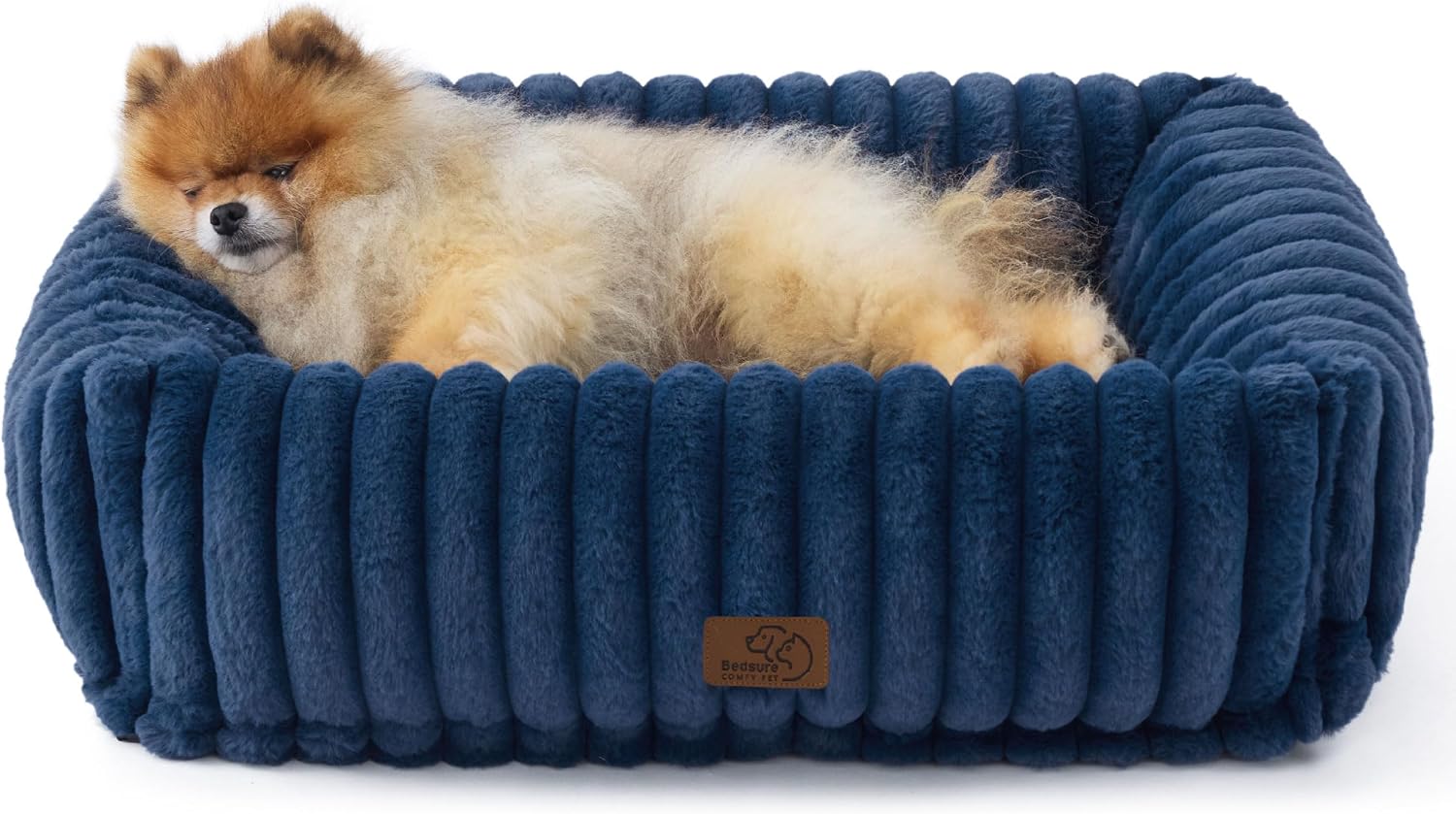 Bedsure ComfyFleece™ Cute Dog Beds Large Sized Dog Washable, 36in Blush Pink, Furry Big Square Pet Beds, Washable Aesthetic