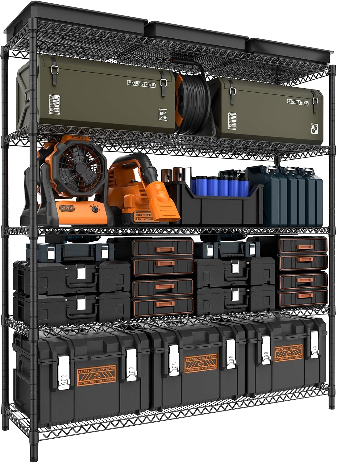 M MZG 1750 LBS Storage Shelves 5-Tier Utility Shelving Unit Steel Organizer Wire Rack for Home, Kitchen, Office, Garage