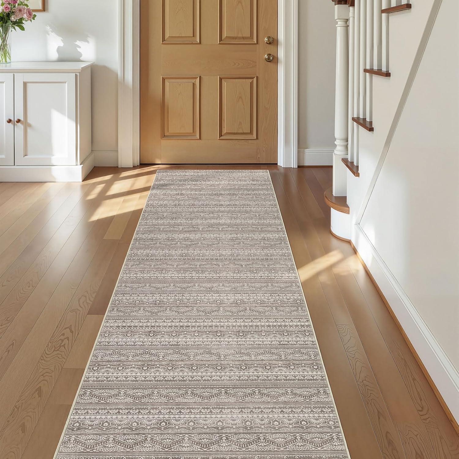 Tortania Area Rug Living Room Rugs - 10x12 Washable Large Soft Neutral Boho Moroccan Bohemian Farmhouse Rug Indoor Floor Carpet for Bedroom Under