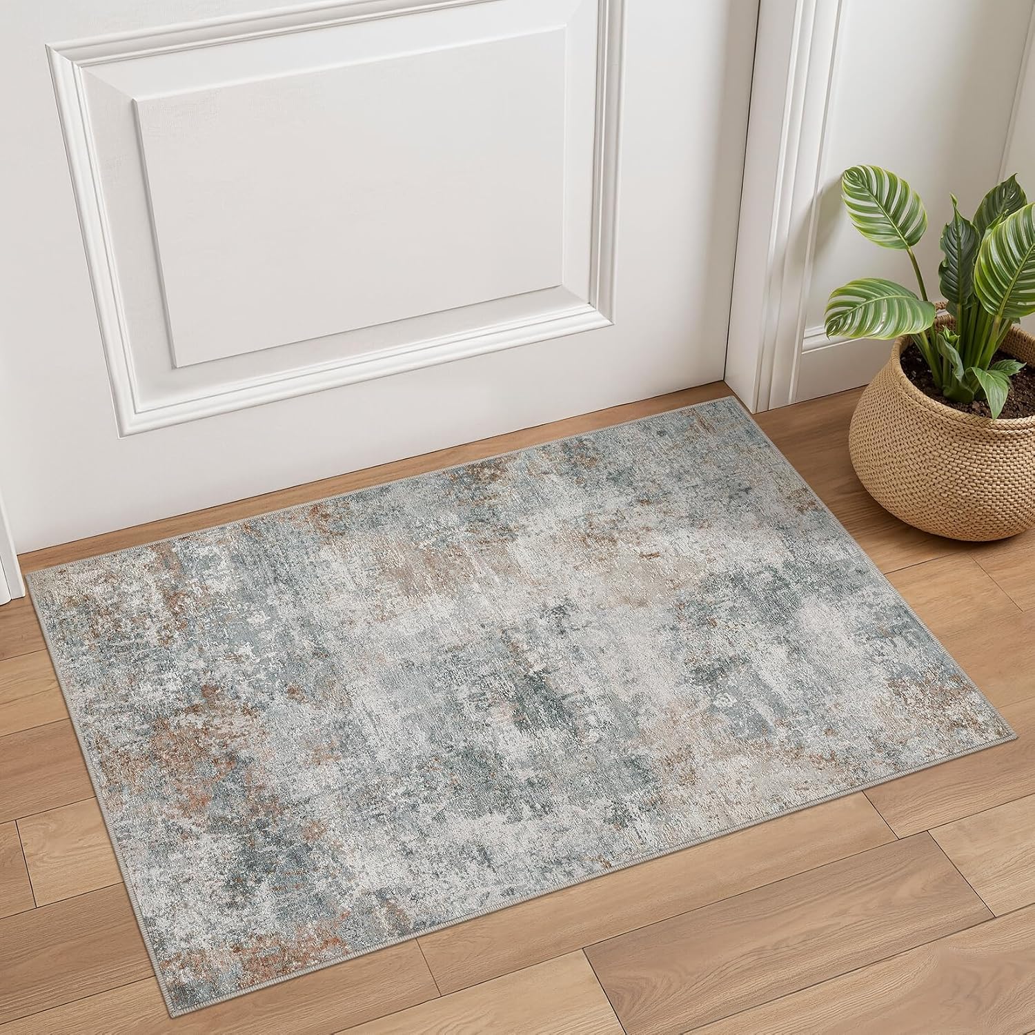 Tortania Area Rug Living Room Rugs - 10x12 Washable Large Soft Neutral Boho Moroccan Bohemian Farmhouse Rug Indoor Floor Carpet for Bedroom Under
