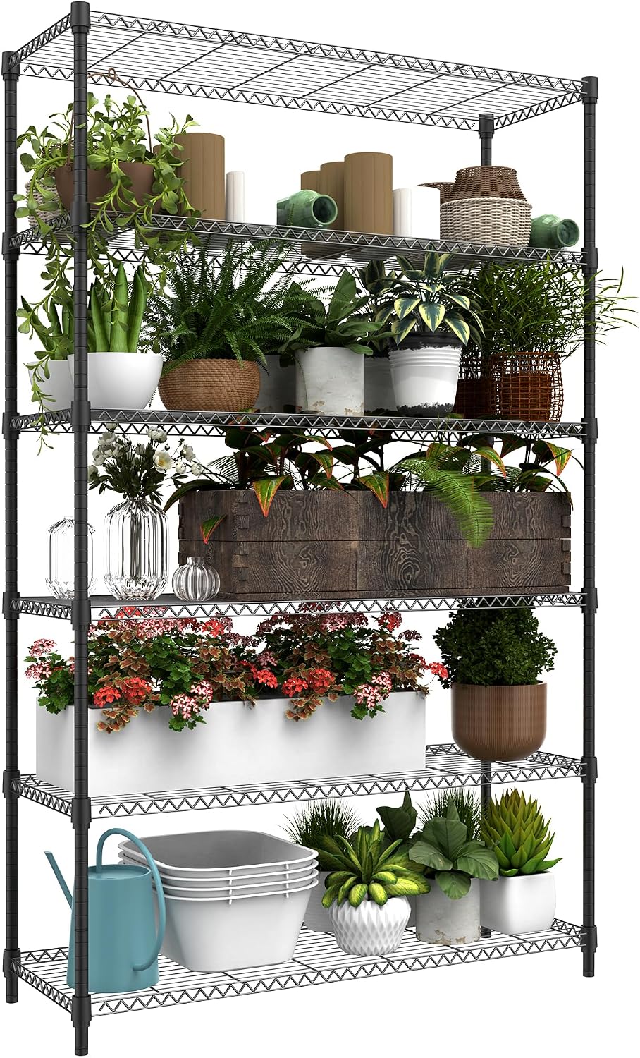 M MZG 1750 LBS Storage Shelves 5-Tier Utility Shelving Unit Steel Organizer Wire Rack for Home, Kitchen, Office, Garage