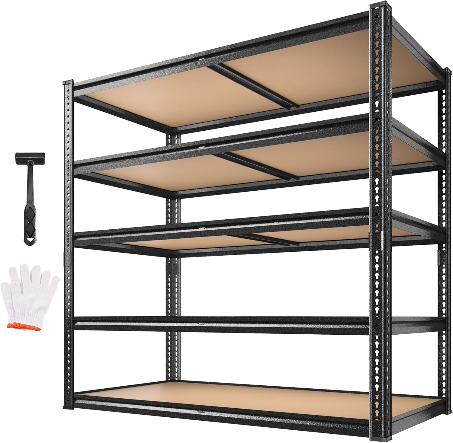 ROOMFAVE 40" W Storage Shelves 5 Tier Garage Shelving Heavy Duty, 2350LBS Adjustable Metal Shelving Unit, Garage Shelves for Basement, Warehouse