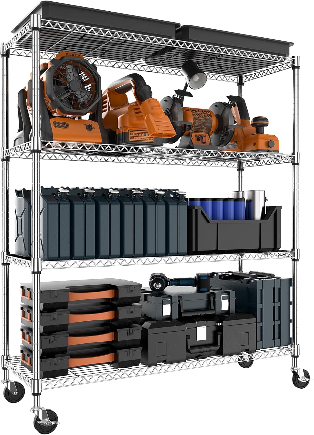 M MZG 1750 LBS Storage Shelves 5-Tier Utility Shelving Unit Steel Organizer Wire Rack for Home, Kitchen, Office, Garage