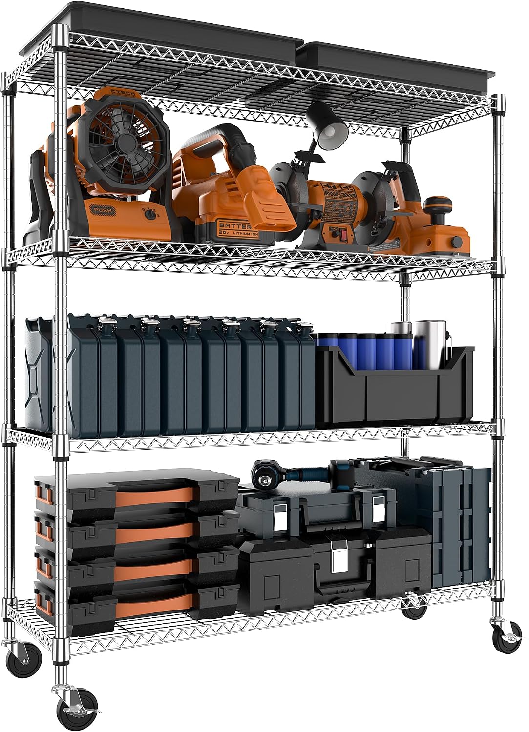 M MZG 1750 lbs Steel Storage Shelving 5-Tier Utility Shelving Unit Steel Organizer Wire Rack for Home, Kitchen, Office, Garage