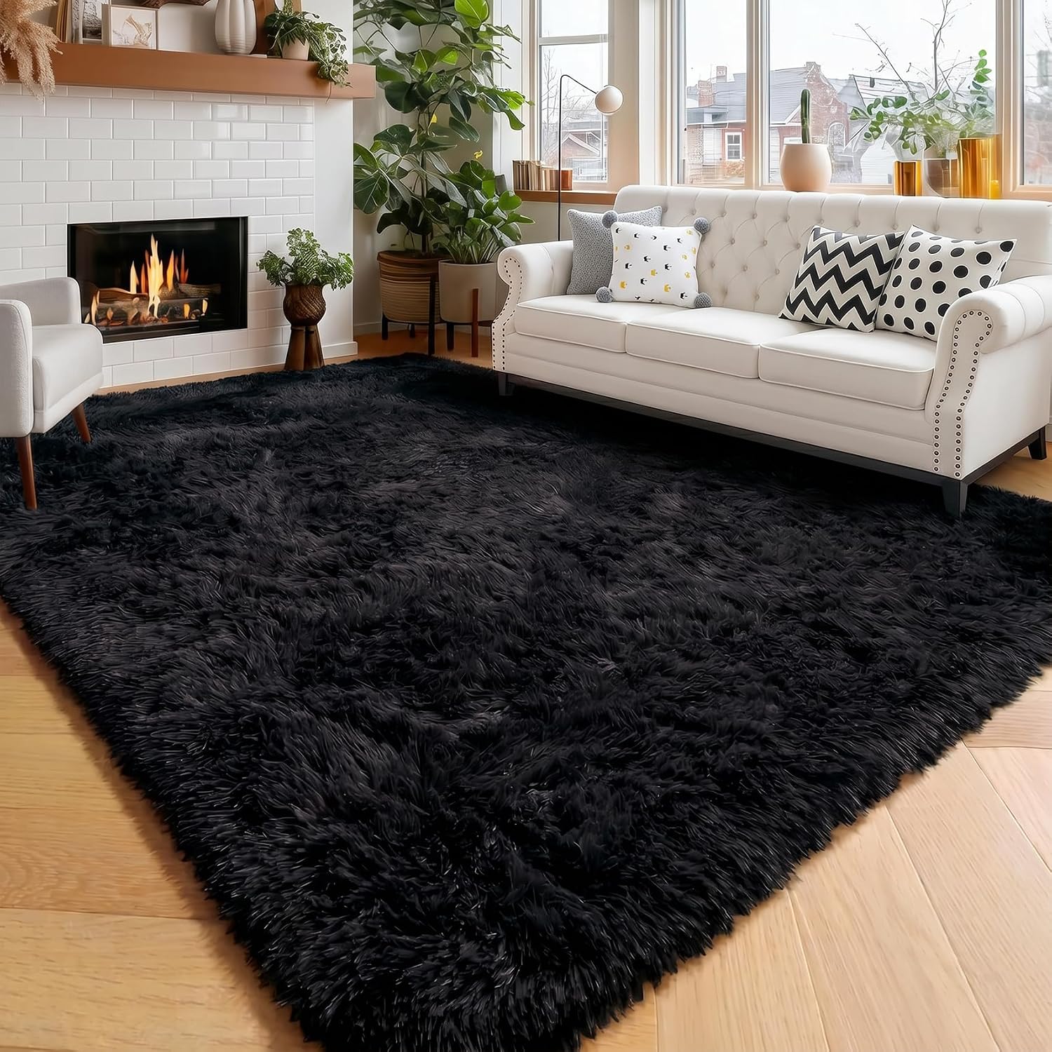 Amdrebio Grass Green Rugs for Living Room Bedroom Decor Aesthetic, 9x12 Large Fluffy Shag Area Rug for Kids Room Baby Nursery Teen Girls Boys