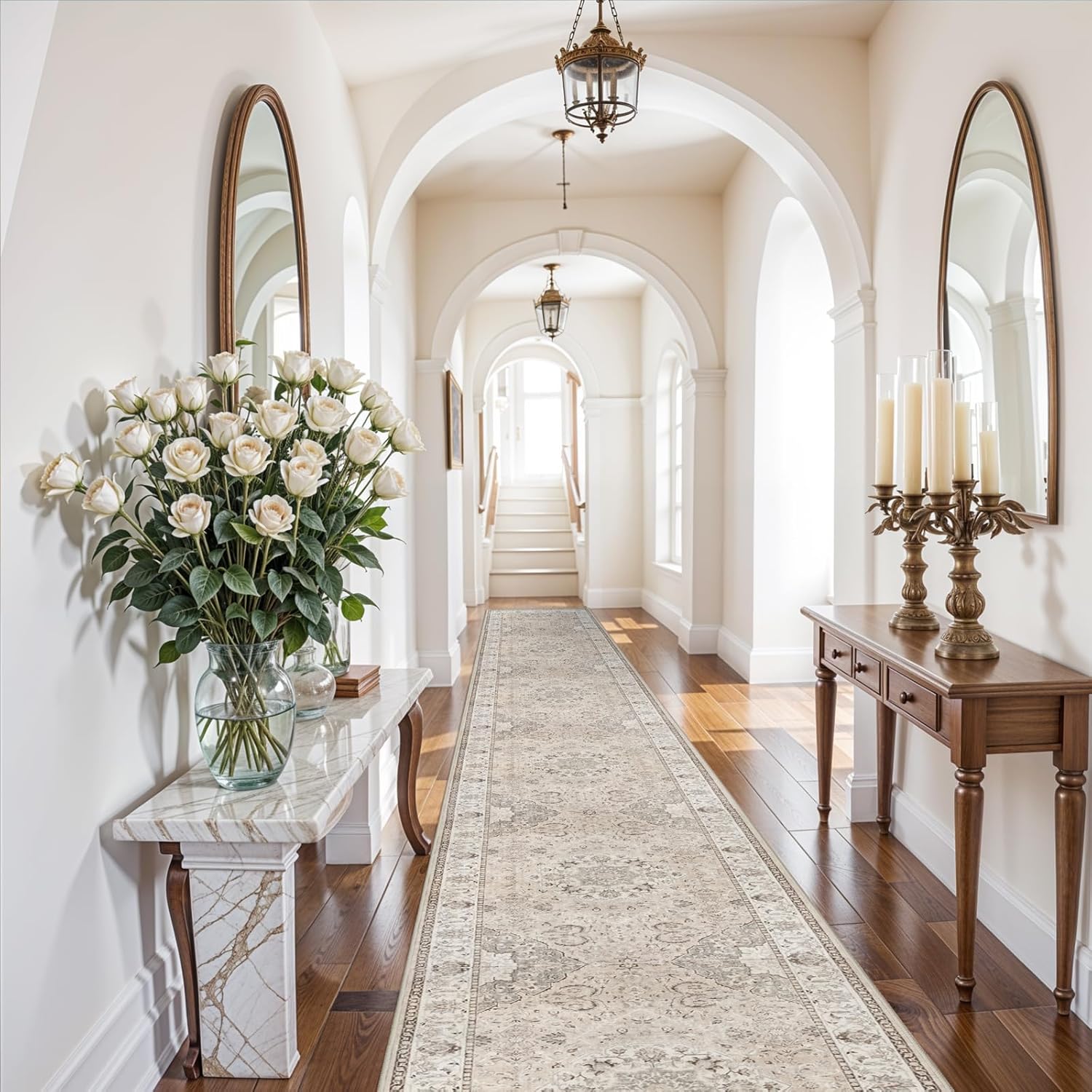 HY HAO YUN LAI Washable Large 9x12 Area Rug: Living Room Oriental Non Slip Soft Rugs Indoor Low Pile Stain Resistant Carpet for Bedroom Dining Room