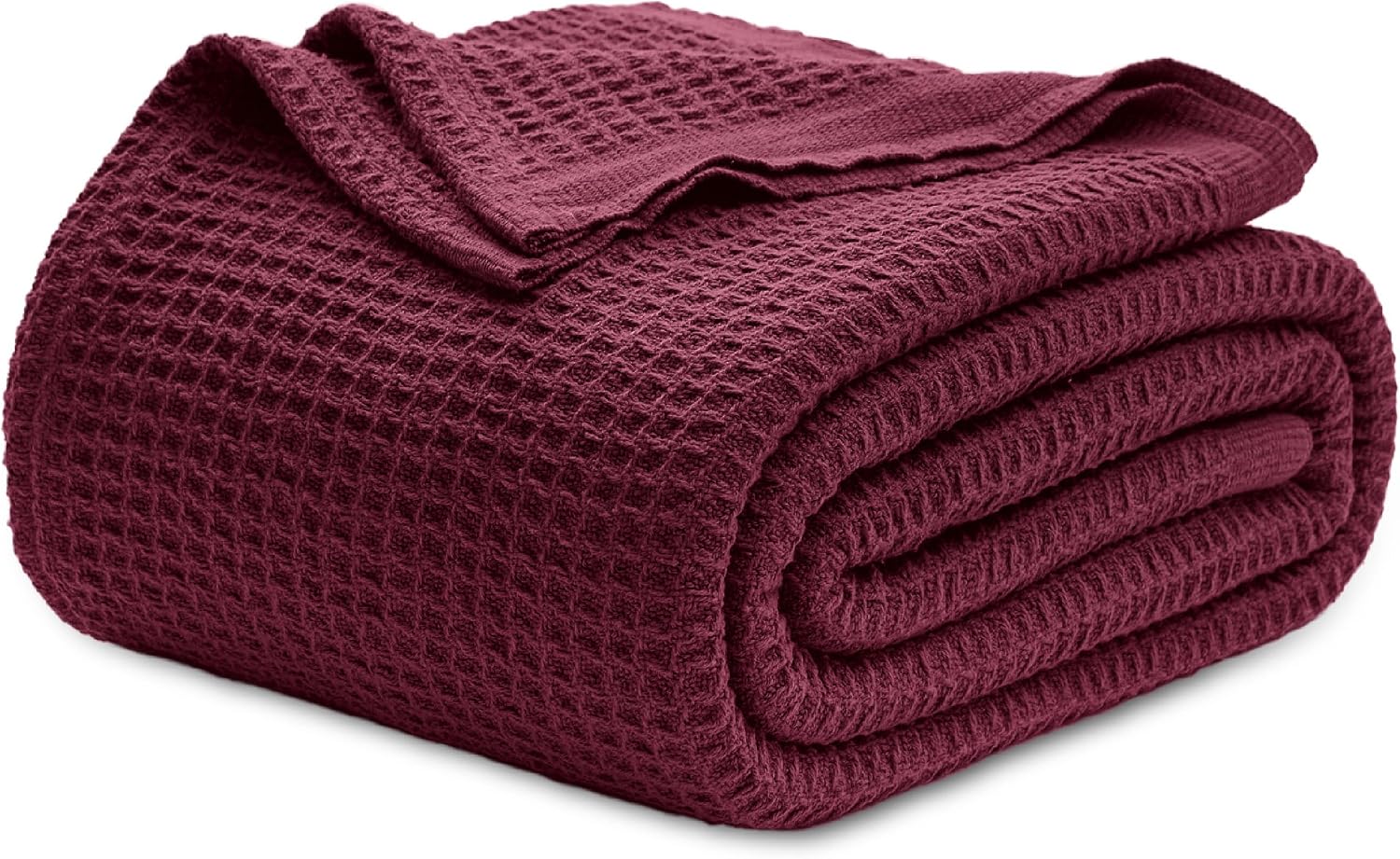 Bedsure 100% Cotton Blanket King Size for Bed - Cooling Breathable and Soft for Summer, Thick Cozy Waffle Weave Blanket Gifts for Women, White