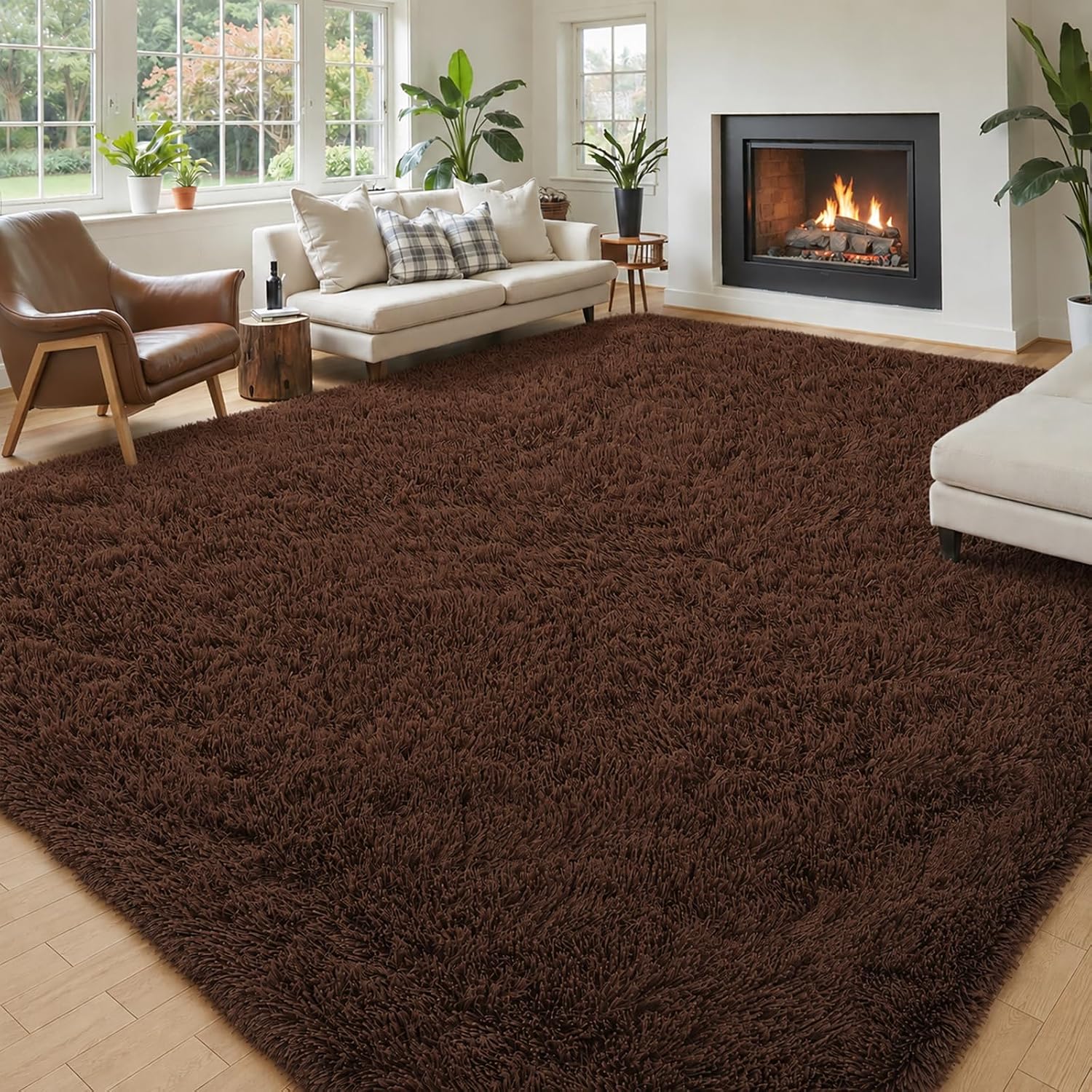 junhejiamei Area Rugs 9x12 Living Room, Large Area Rug Shaggy Carpet Soft Plush Furry Bedside Rug