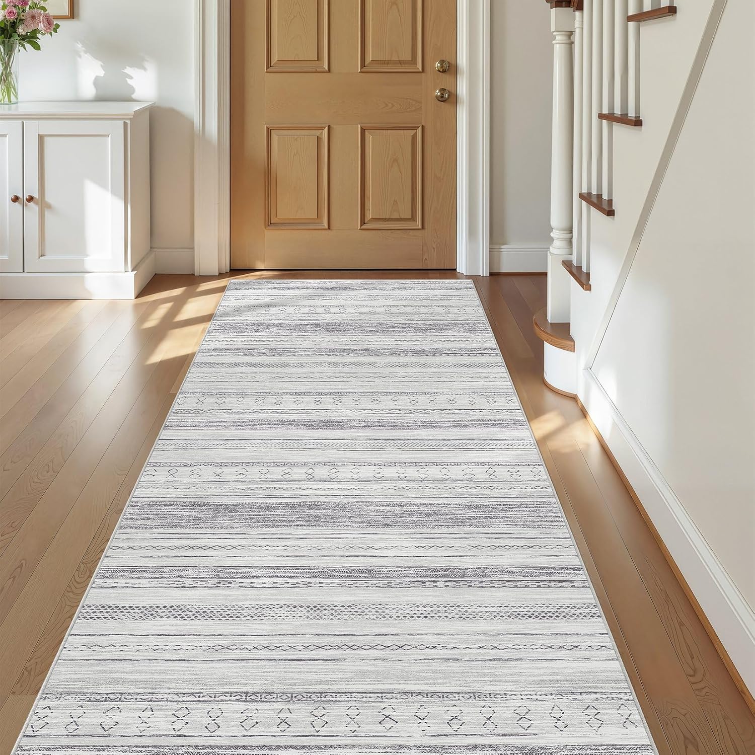 Tortania Area Rug Living Room Rugs - 10x12 Washable Large Soft Neutral Boho Moroccan Bohemian Farmhouse Rug Indoor Floor Carpet for Bedroom Under