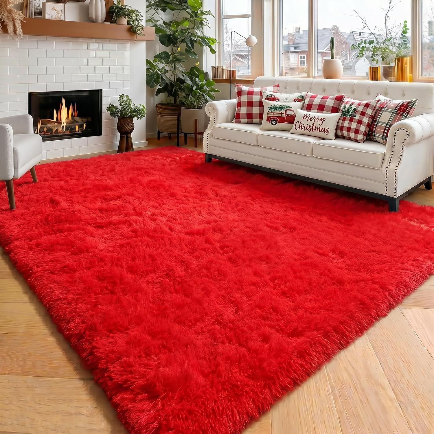 Amdrebio Grass Green Rugs for Living Room Bedroom Decor Aesthetic, 9x12 Large Fluffy Shag Area Rug for Kids Room Baby Nursery Teen Girls Boys