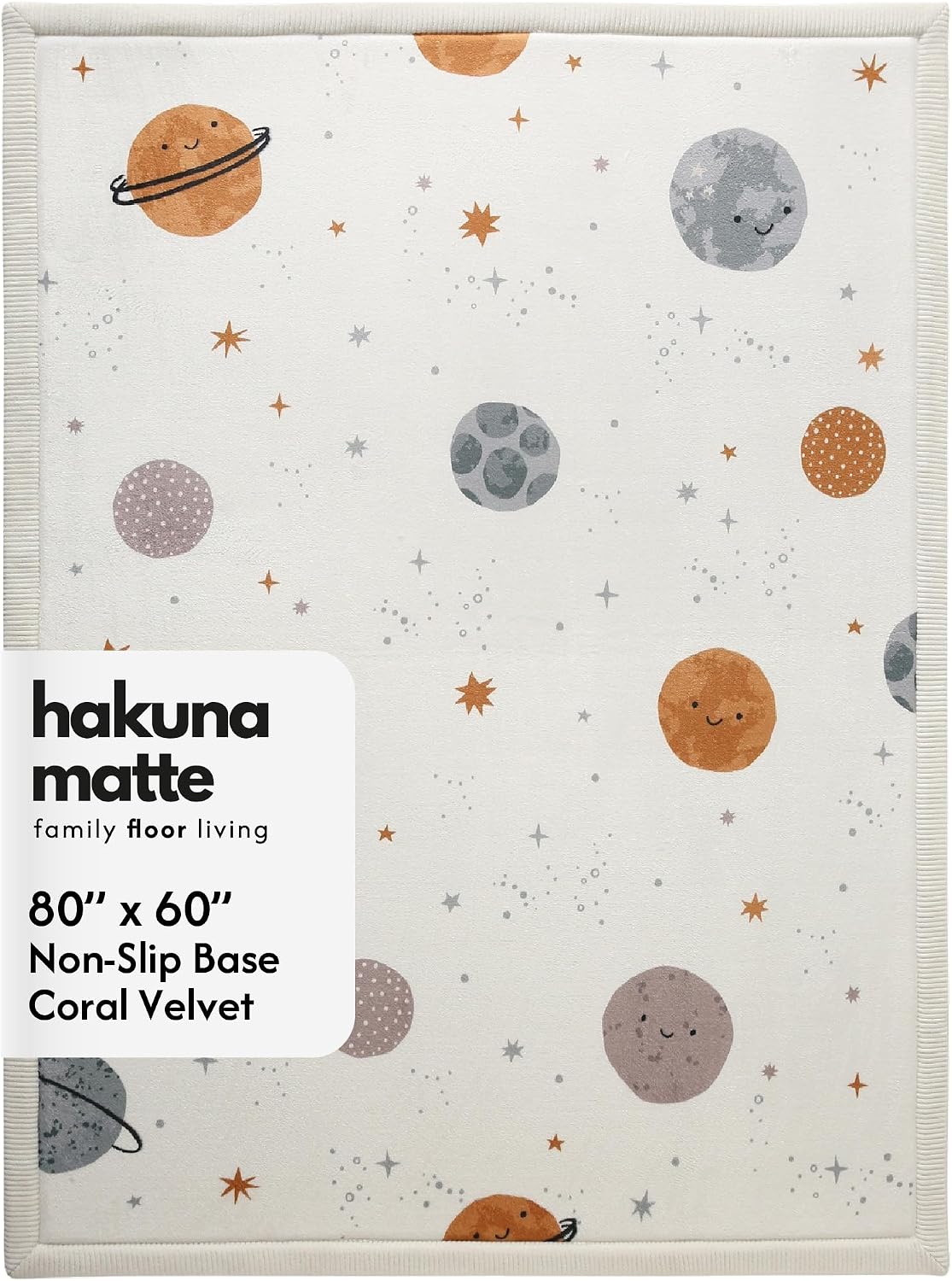 Hakuna Matte CloudSoft Mat for Floor 60" x 80" Beige, Coral Velvet high-density foam Rug - Non-Slip, Water-Resistant