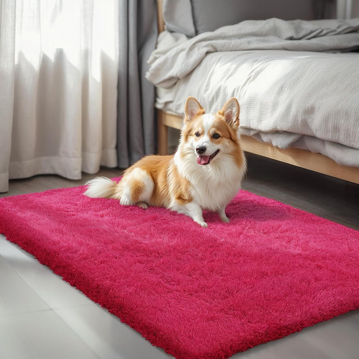 junhejiamei Area Rugs 9x12 Living Room, Large Area Rug Shaggy Carpet Soft Plush Furry Bedside Rug