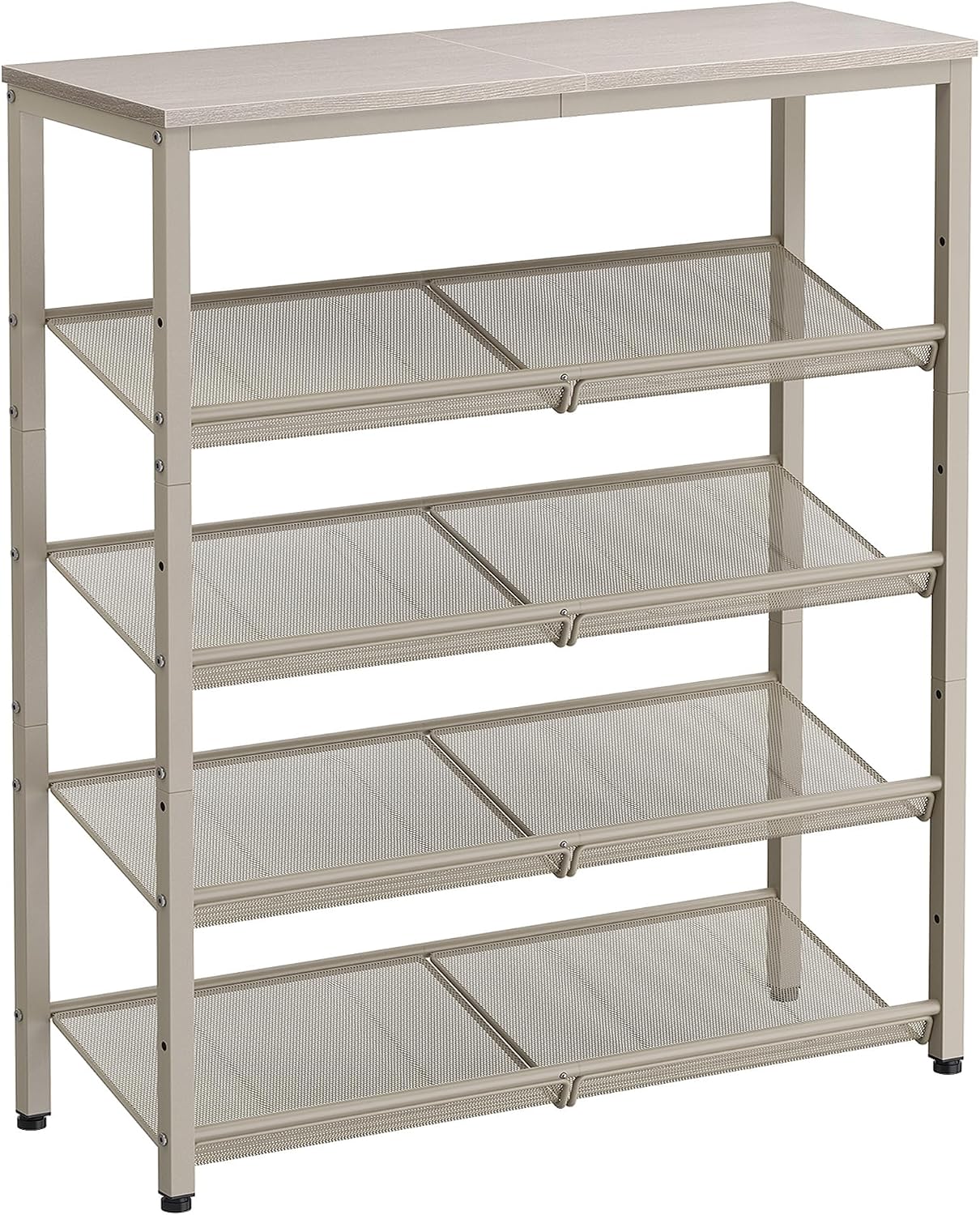 VASAGLE Shoe Rack for Entryway, Freestanding, Adjustable, Industrial, 5-Tier Shoe Rack Organizer with Storage Shelves and Spacious Top