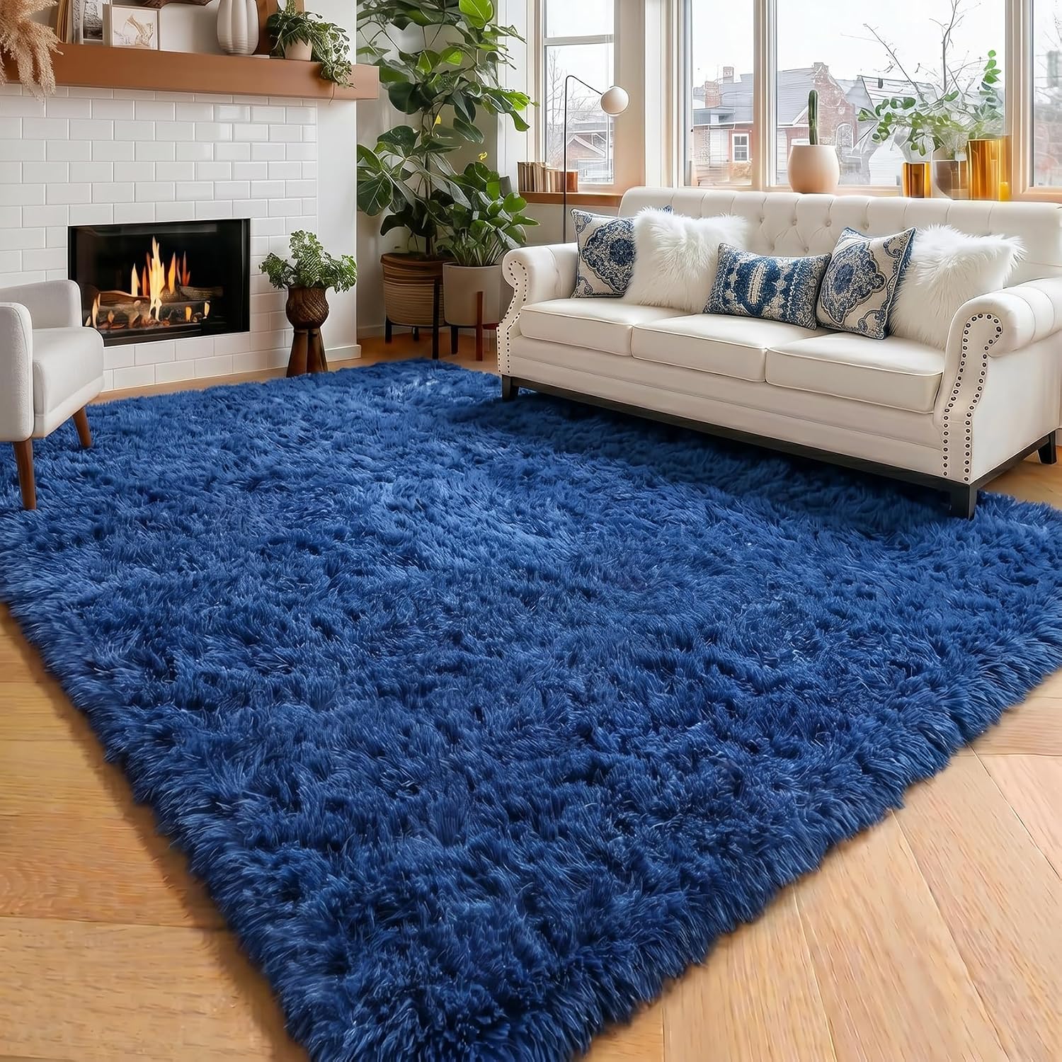 Amdrebio Grass Green Rugs for Living Room Bedroom Decor Aesthetic, 9x12 Large Fluffy Shag Area Rug for Kids Room Baby Nursery Teen Girls Boys
