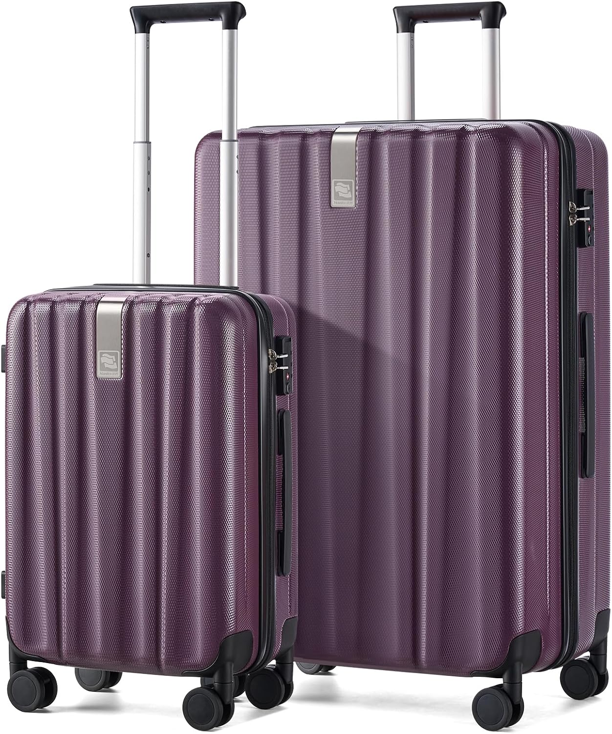Hanke Luggage Sets 2 piece Carry On Luggage with Wheels PC Hard Shell Suitcases Lightweight Checked Travel Luggage Large Travel Suitcase Woman Men