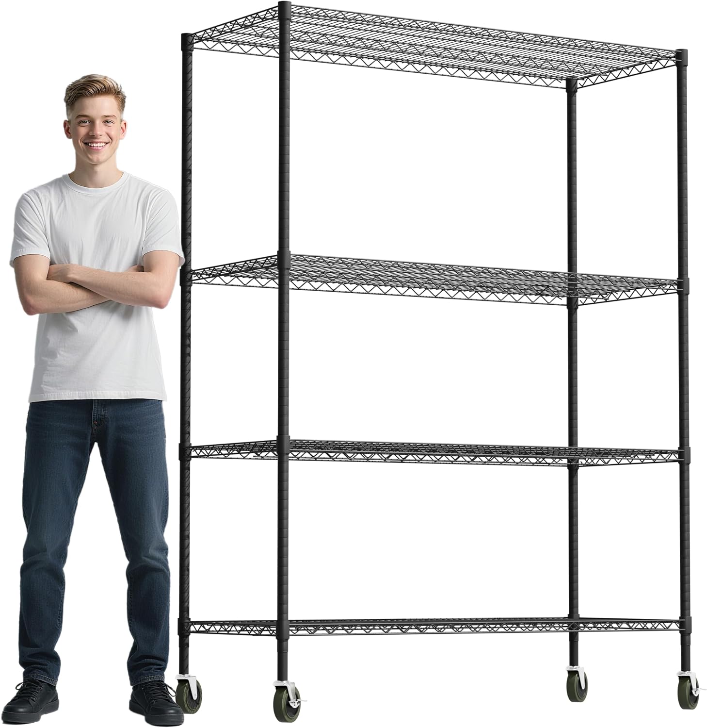 Whitmor 3-Wire Shelving Unit, Metal Storage Shelves, Easy Assembly Home Organizer for Pantry, Kitchen, Garage, Plant