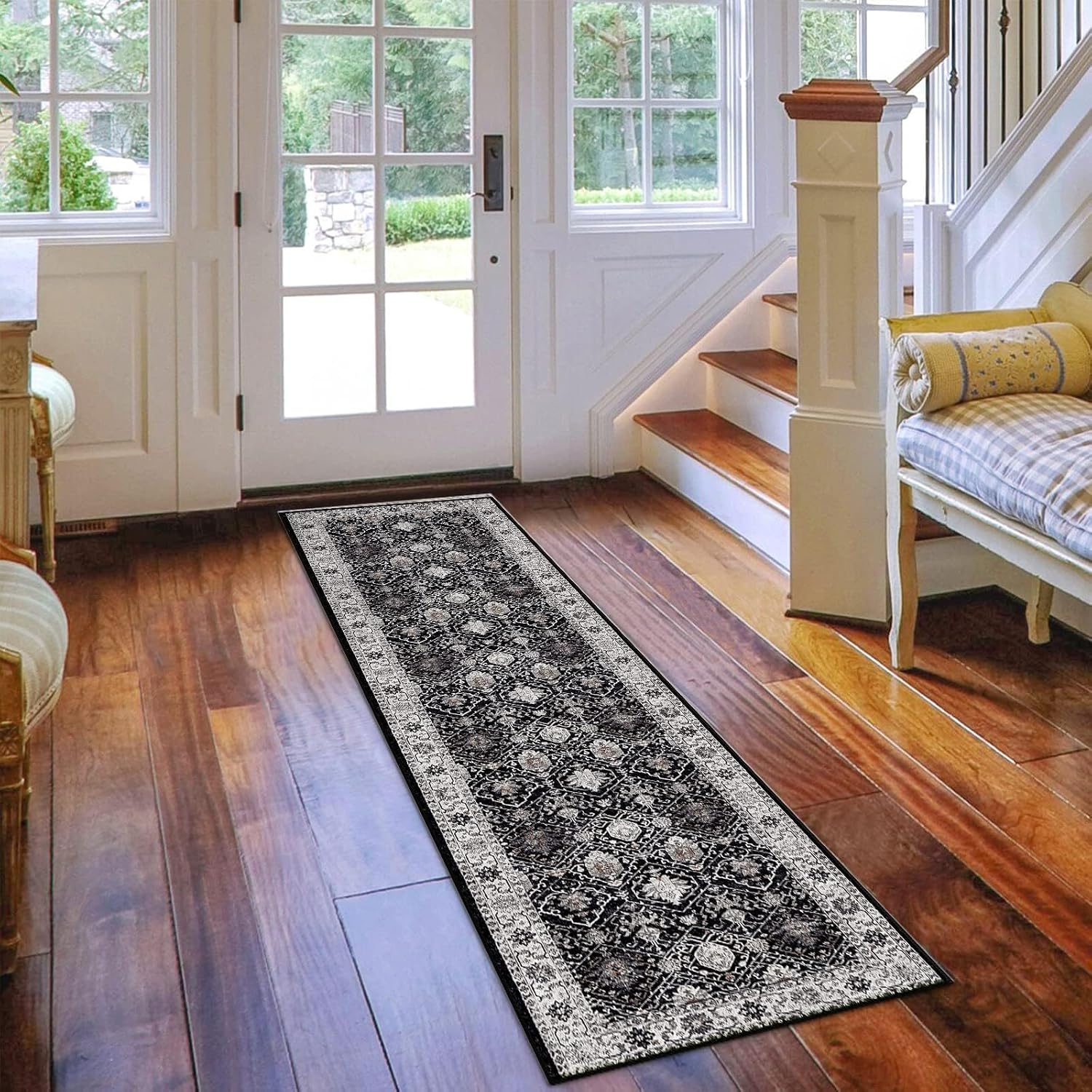 HY HAO YUN LAI Washable Large 9x12 Area Rug: Living Room Oriental Non Slip Soft Rugs Indoor Low Pile Stain Resistant Carpet for Bedroom Dining Room