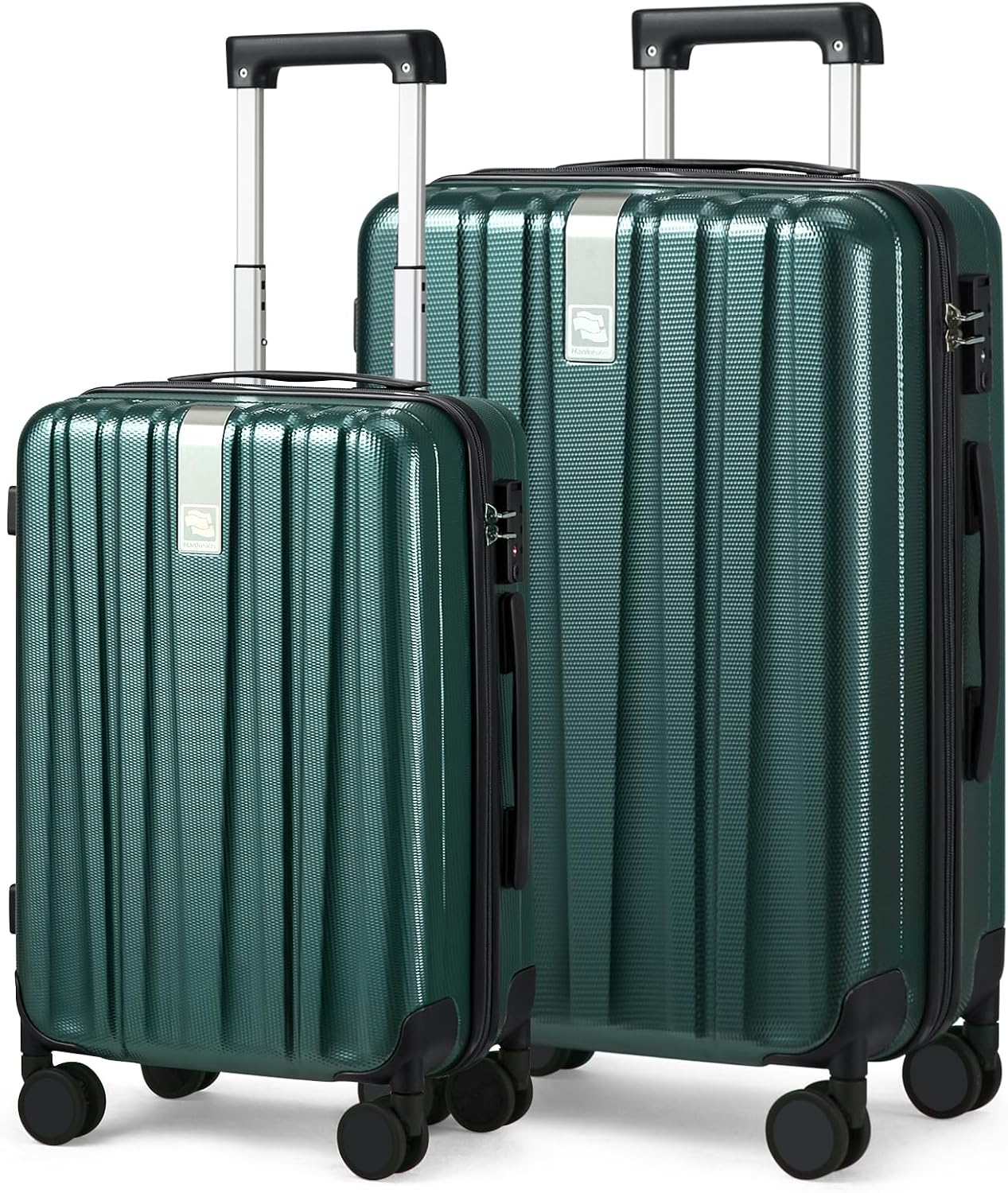 Hanke Luggage Sets 2 piece Carry On Luggage with Wheels PC Hard Shell Suitcases Lightweight Checked Travel Luggage Large Travel Suitcase Woman Men