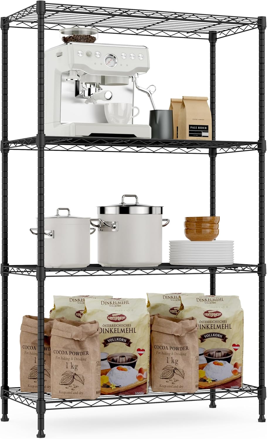M MZG 1750 lbs Steel Storage Shelving 5-Tier Utility Shelving Unit Steel Organizer Wire Rack for Home, Kitchen, Office, Garage