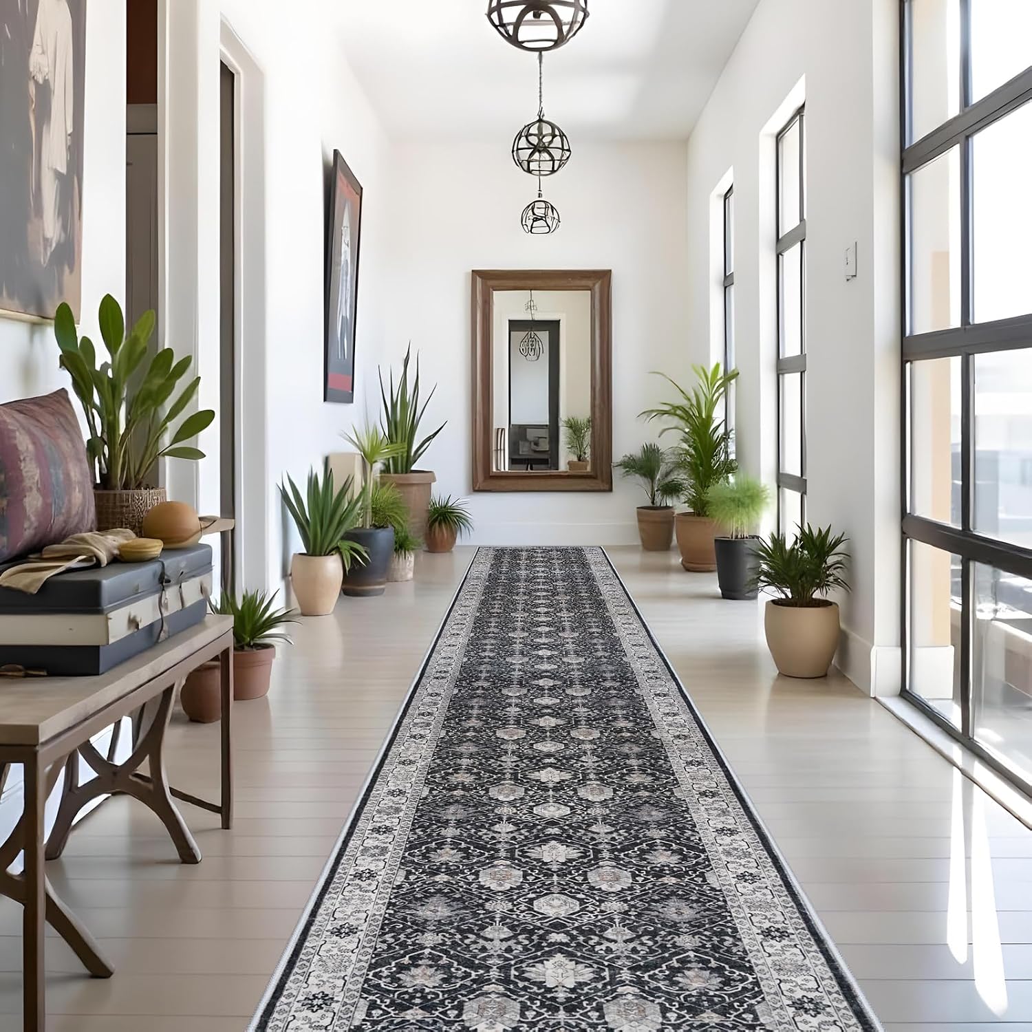 HY HAO YUN LAI Washable Large 9x12 Area Rug: Living Room Oriental Non Slip Soft Rugs Indoor Low Pile Stain Resistant Carpet for Bedroom Dining Room