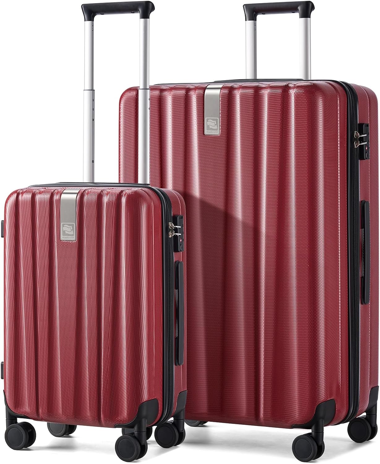 Hanke Luggage Sets 2 piece Carry On Luggage with Wheels PC Hard Shell Suitcases Lightweight Checked Travel Luggage Large Travel Suitcase Woman Men