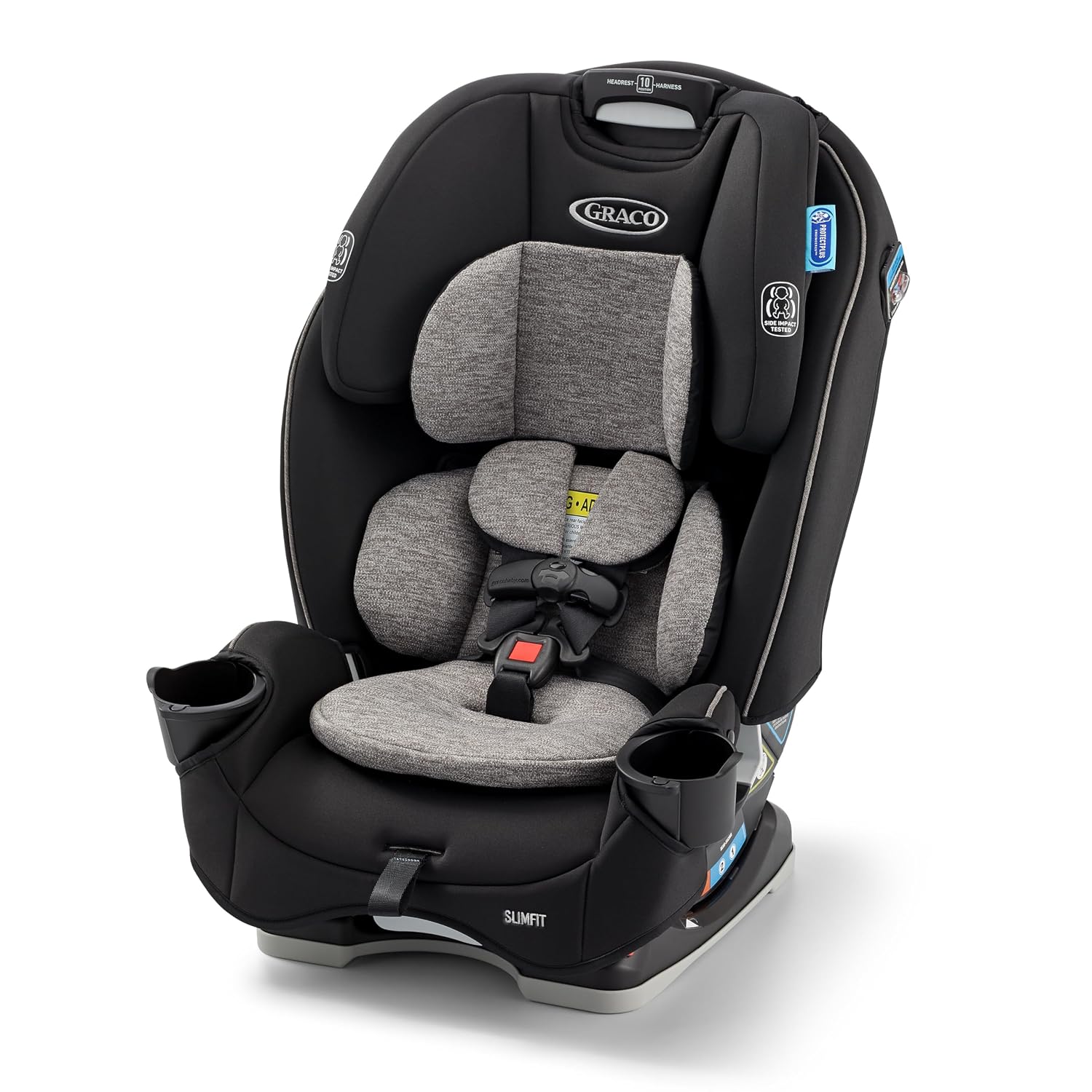 Graco Slimfit 3-in-1 Convertible Car Seat, Slim Car Seat with Space-Saving Design, Highback Booster Seat with 10-Position Headrest
