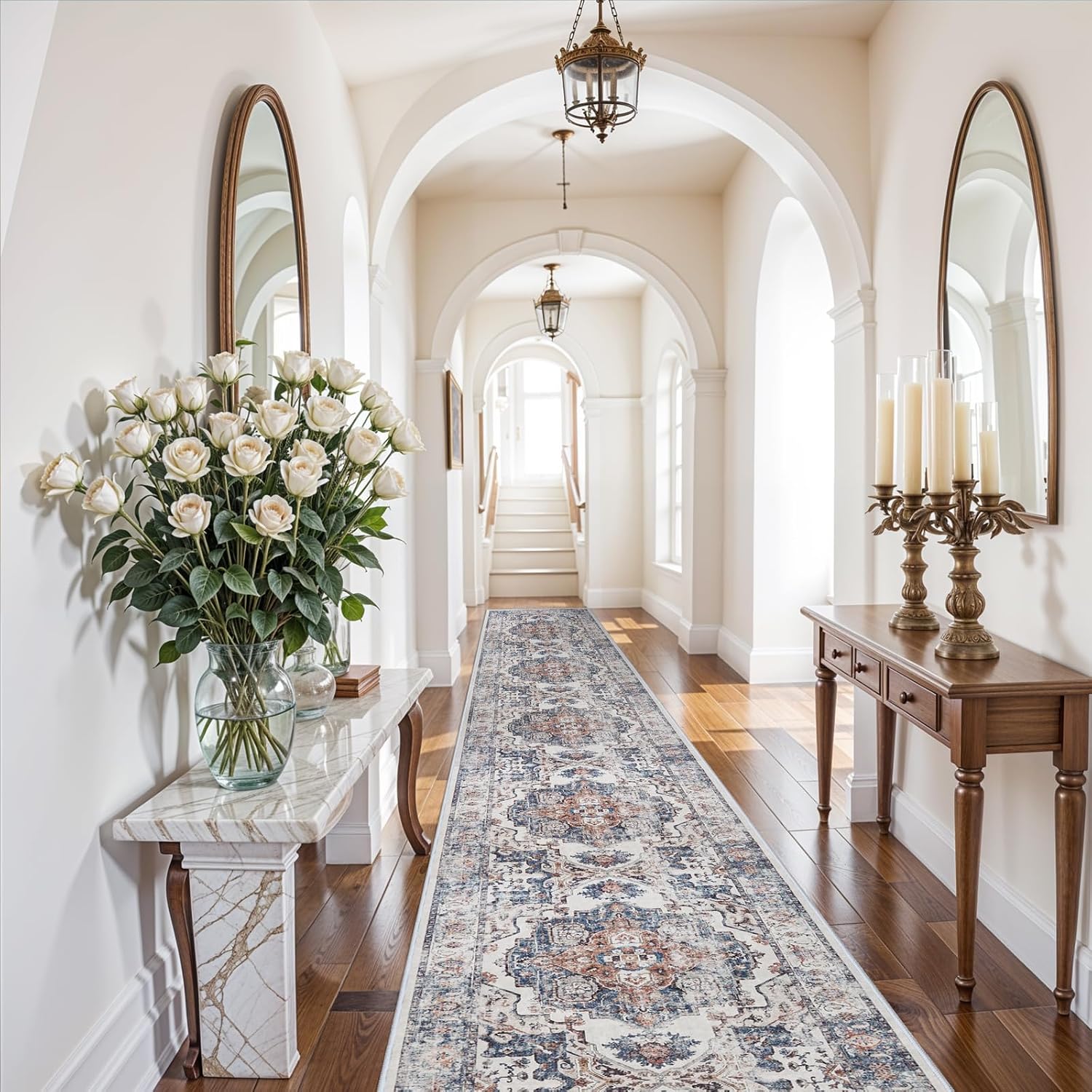 HY HAO YUN LAI Washable Large 9x12 Area Rug: Living Room Oriental Non Slip Soft Rugs Indoor Low Pile Stain Resistant Carpet for Bedroom Dining Room
