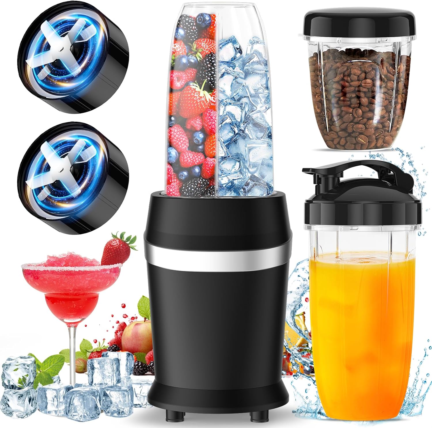Colarlemo 12-Piece Smoothie Blender Maker 25, 000 RPM Personal Blender for Ice Crushing Smoothies and Frozen Drinks Nuts with 23oz, 32oz
