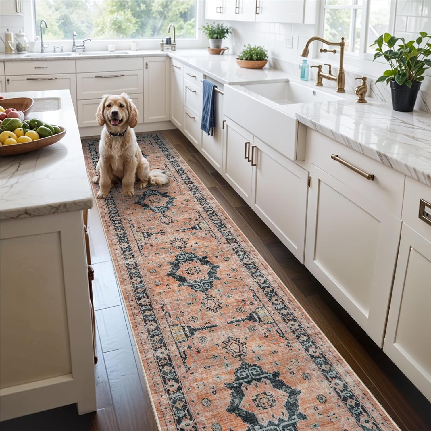 HY HAO YUN LAI Washable Large 9x12 Area Rug: Living Room Oriental Non Slip Soft Rugs Indoor Low Pile Stain Resistant Carpet for Bedroom Dining Room