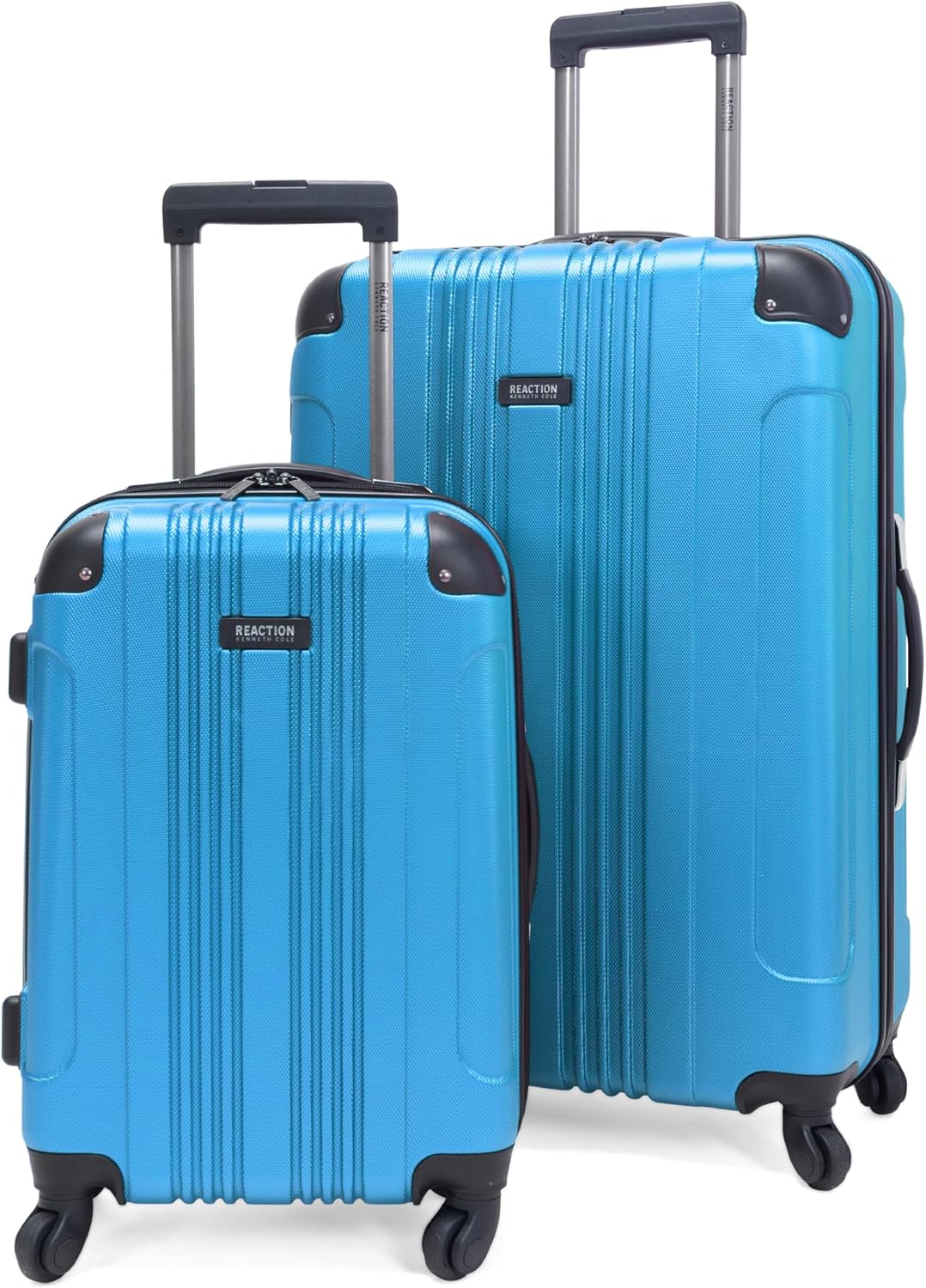 Kenneth Cole REACTION Out of Bounds Lightweight Hardshell 4-Wheel Spinner Luggage, Charcoal, 24-Inch Checked