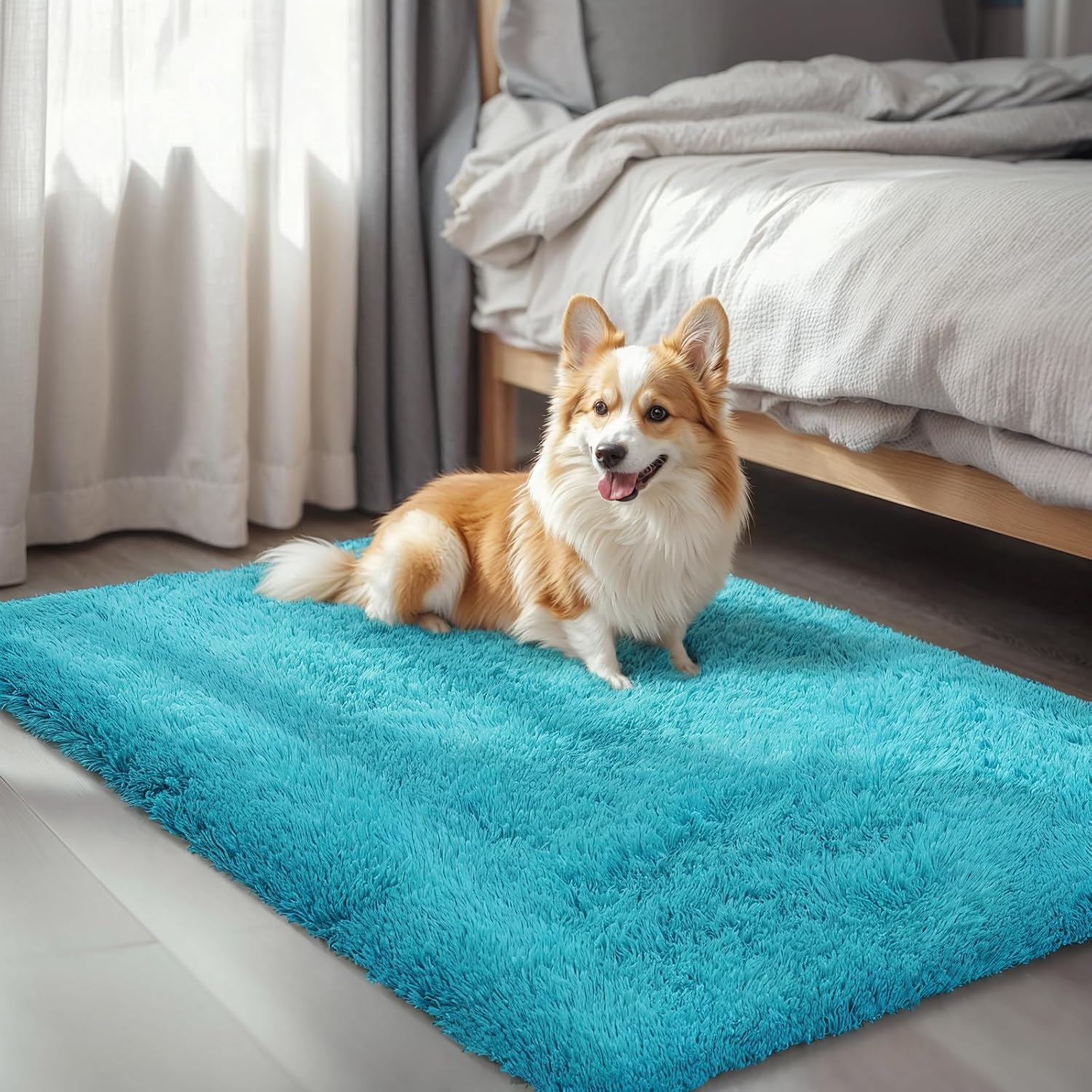 junhejiamei Area Rugs 9x12 Living Room, Large Area Rug Shaggy Carpet Soft Plush Furry Bedside Rug