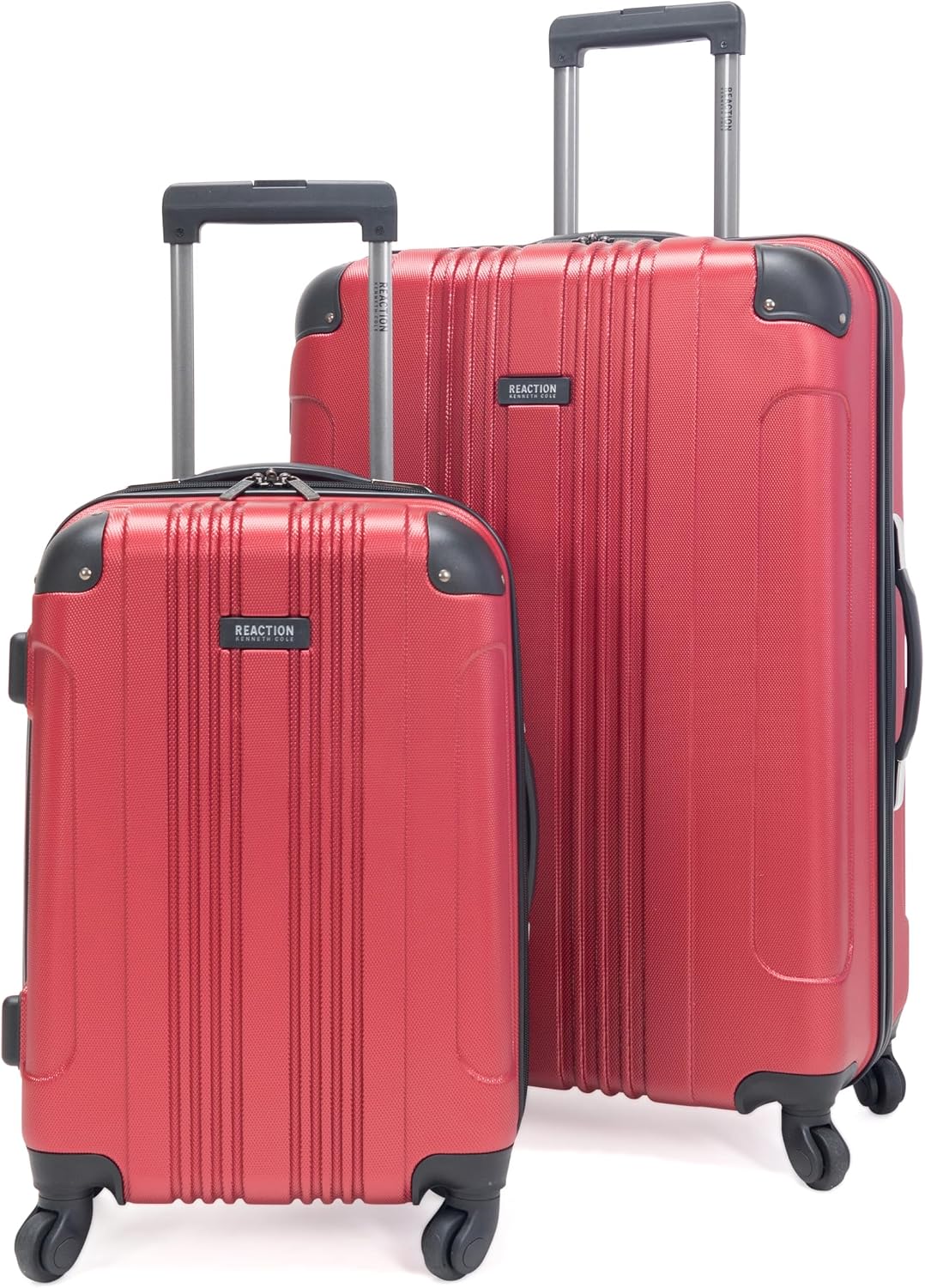Kenneth Cole REACTION Out of Bounds Lightweight Hardshell 4-Wheel Spinner Luggage, Charcoal, 24-Inch Checked