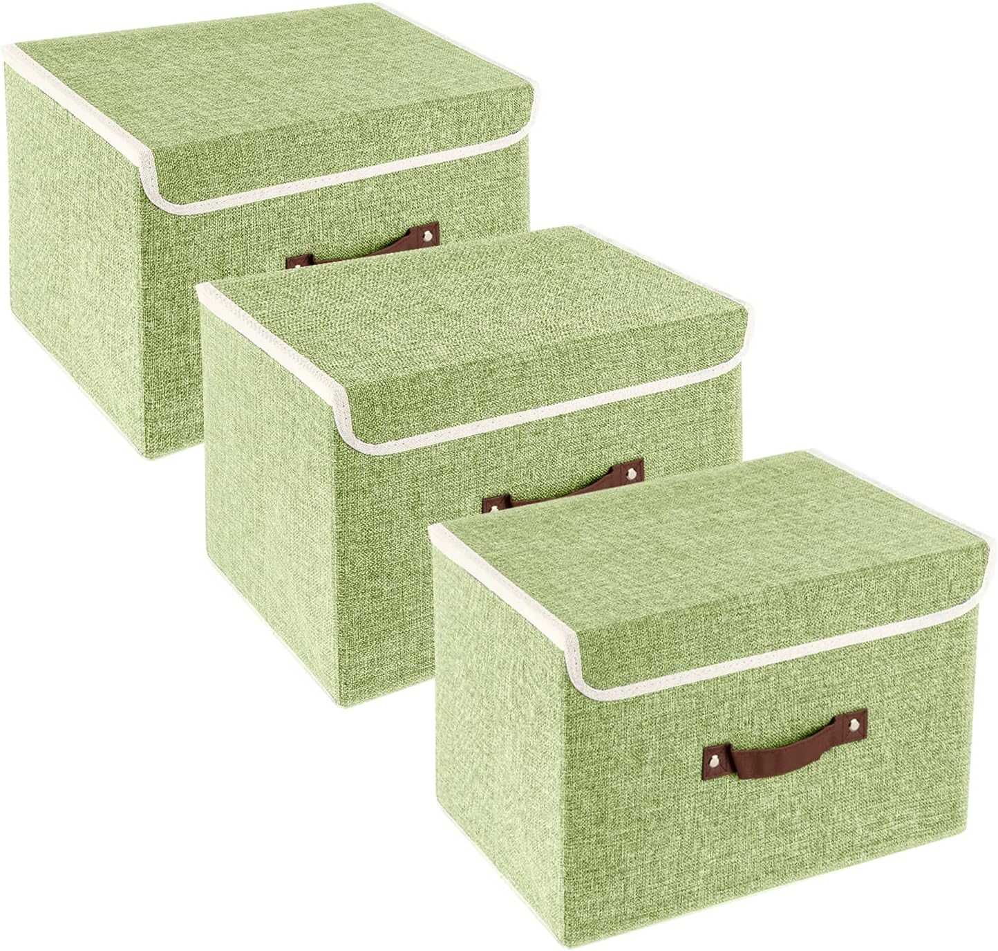 TYEERS Foldable Storage Boxes with Lids 5 Pack Fabric Storage Bins with Lids, Closet Organizers for Clothes Storage, Room Organization, Office Storage
