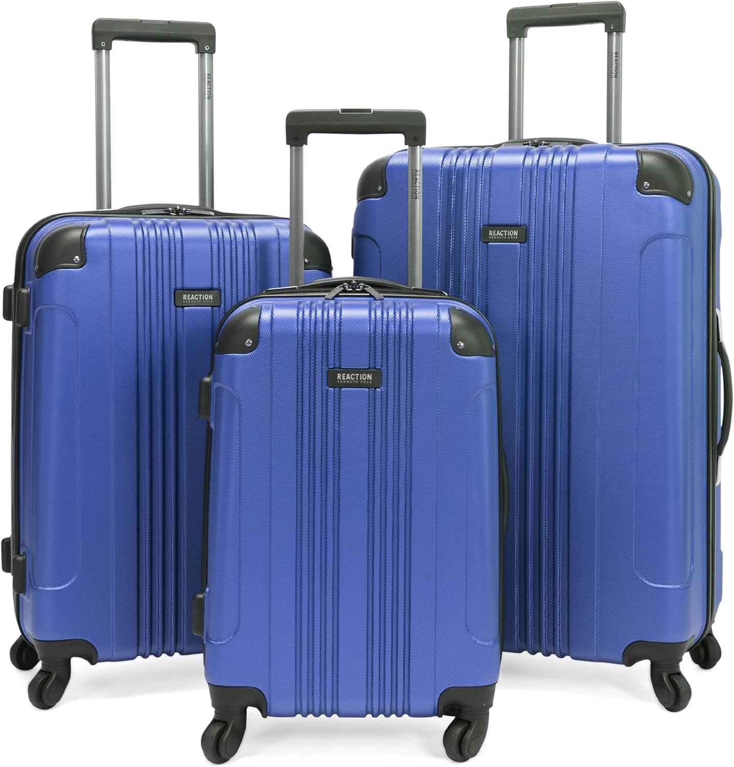 Kenneth Cole REACTION Out of Bounds Lightweight Hardshell 4-Wheel Spinner Luggage, Charcoal, 24-Inch Checked