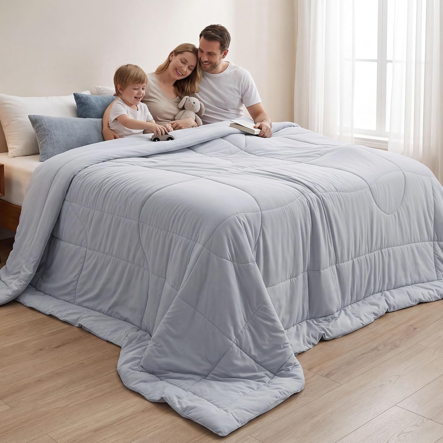 Bedsure Cooling Comforter King Size - Cooling Blankets for Hot Sleepers, Lightweight Comforter for Summer with Dual-Sided Cool Tech