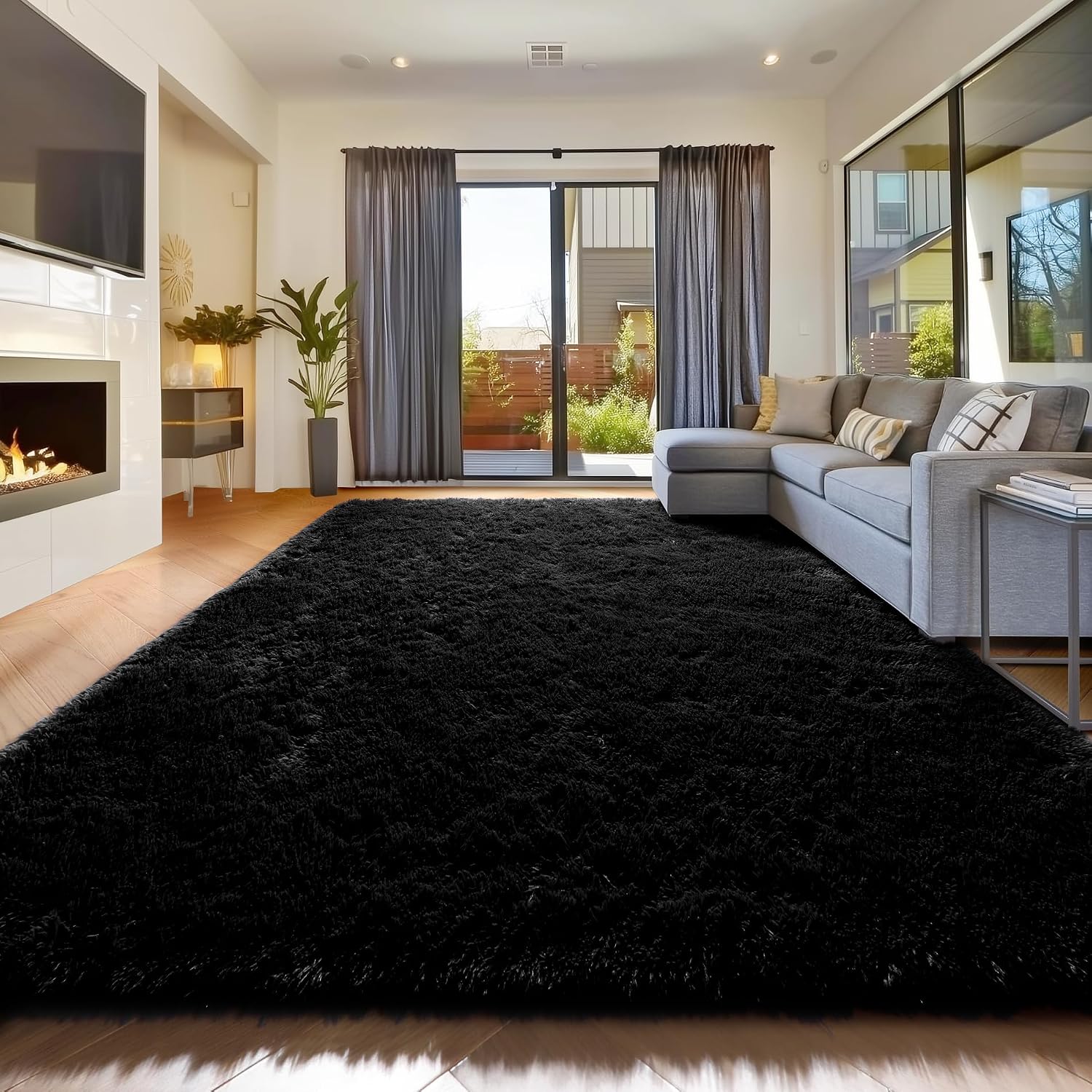 Amdrebio Grass Green Rugs for Living Room Bedroom Decor Aesthetic, 9x12 Large Fluffy Shag Area Rug for Kids Room Baby Nursery Teen Girls Boys