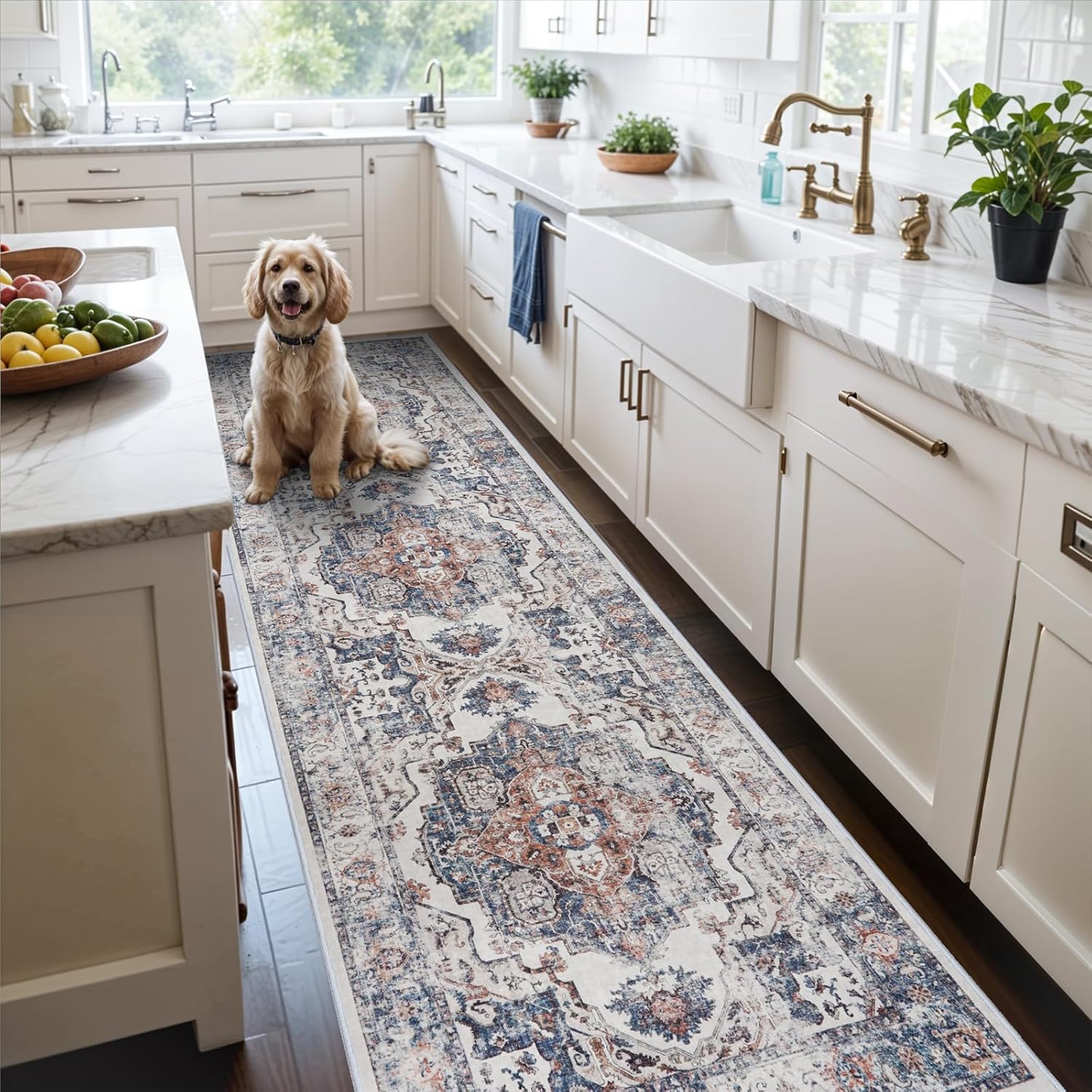 HY HAO YUN LAI Washable Large 9x12 Area Rug: Living Room Oriental Non Slip Soft Rugs Indoor Low Pile Stain Resistant Carpet for Bedroom Dining Room