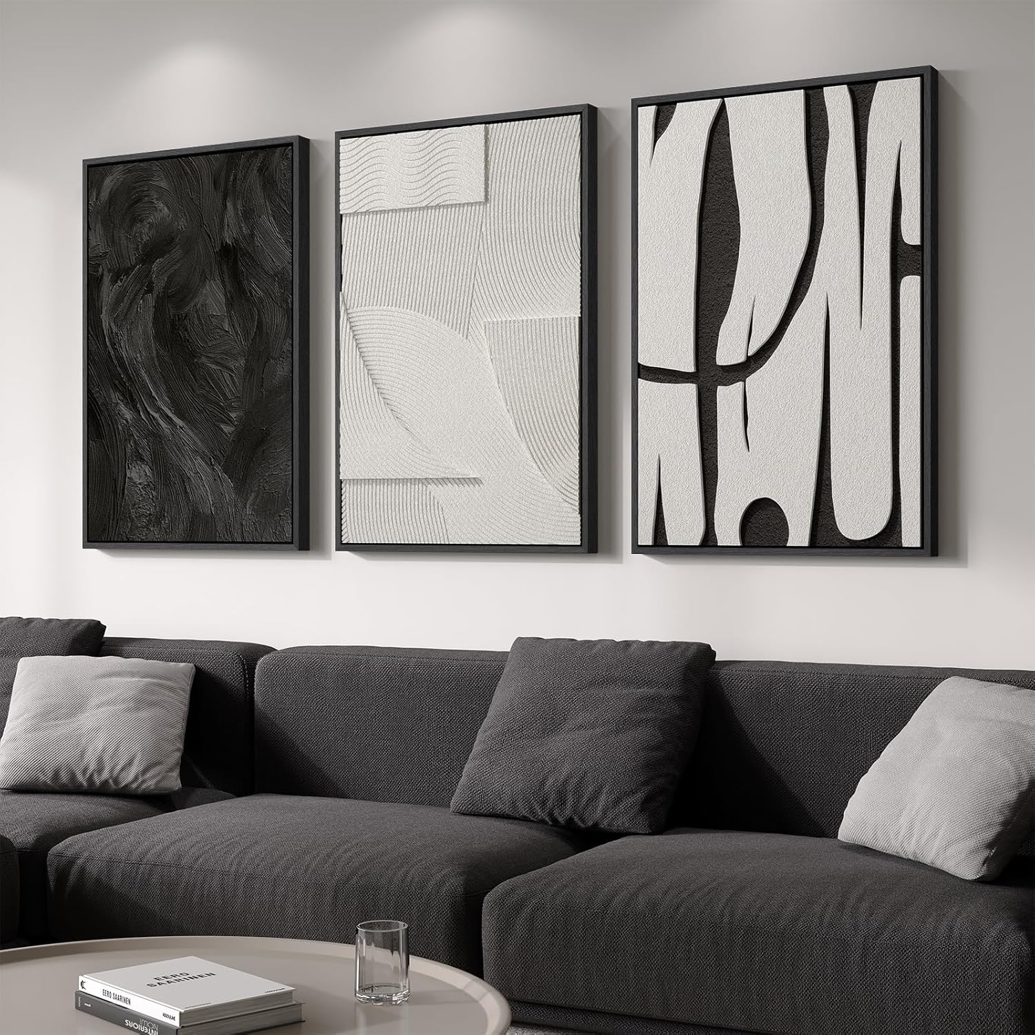 3D Wood Textured Large Neutral Abstract Wall Art, Modern Beige Brown Geometric Paintings Artwork for Walls-Minimalist Wooden Wall Art Decor for Living