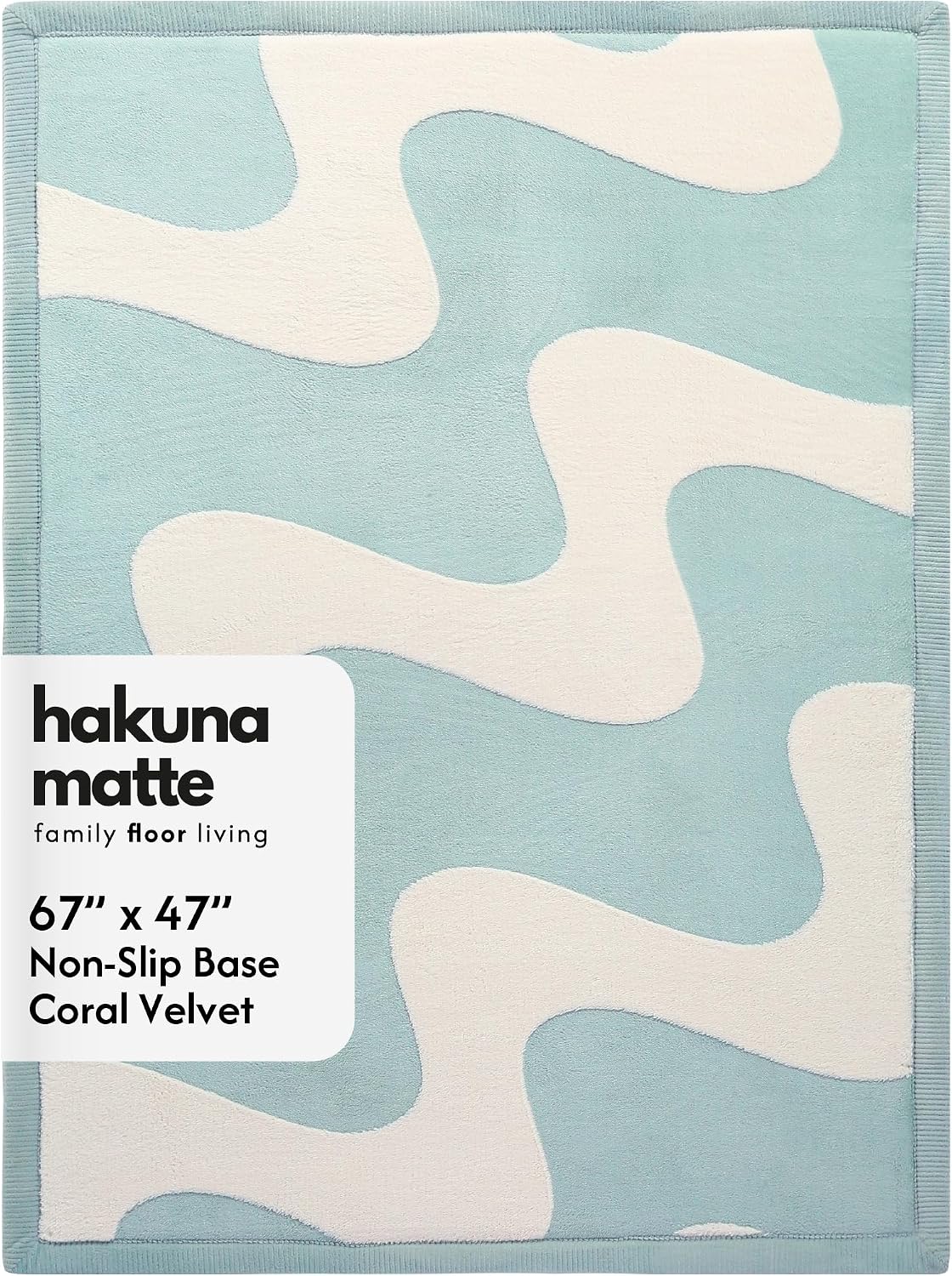Hakuna Matte CloudSoft Mat for Floor 60" x 80" Beige, Coral Velvet high-density foam Rug - Non-Slip, Water-Resistant